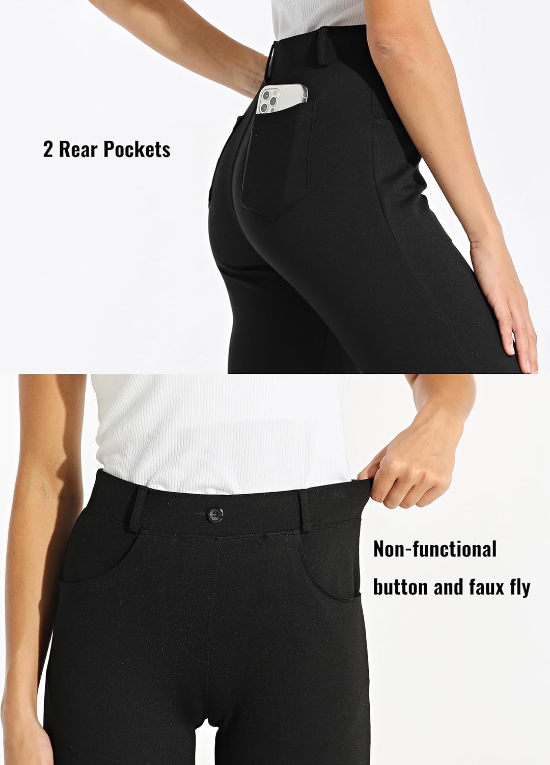 Thumbnail 4 de Willit Women's Yoga Dress Pants: Straight Leg Work Slacks with Four Pockets