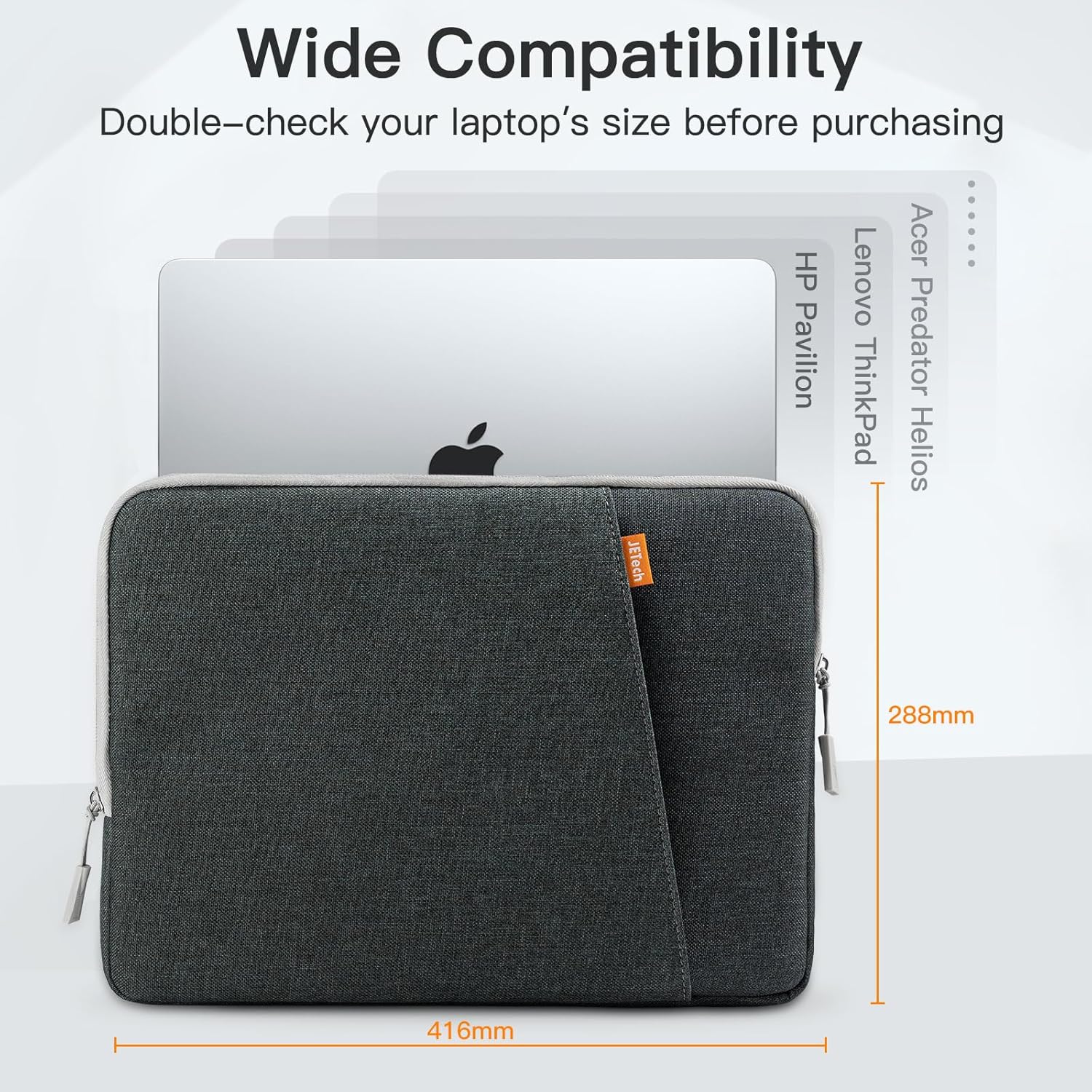 Detalle 2 de JETech Hülle 16 Zoll MacBook Pro Dunkelgrau