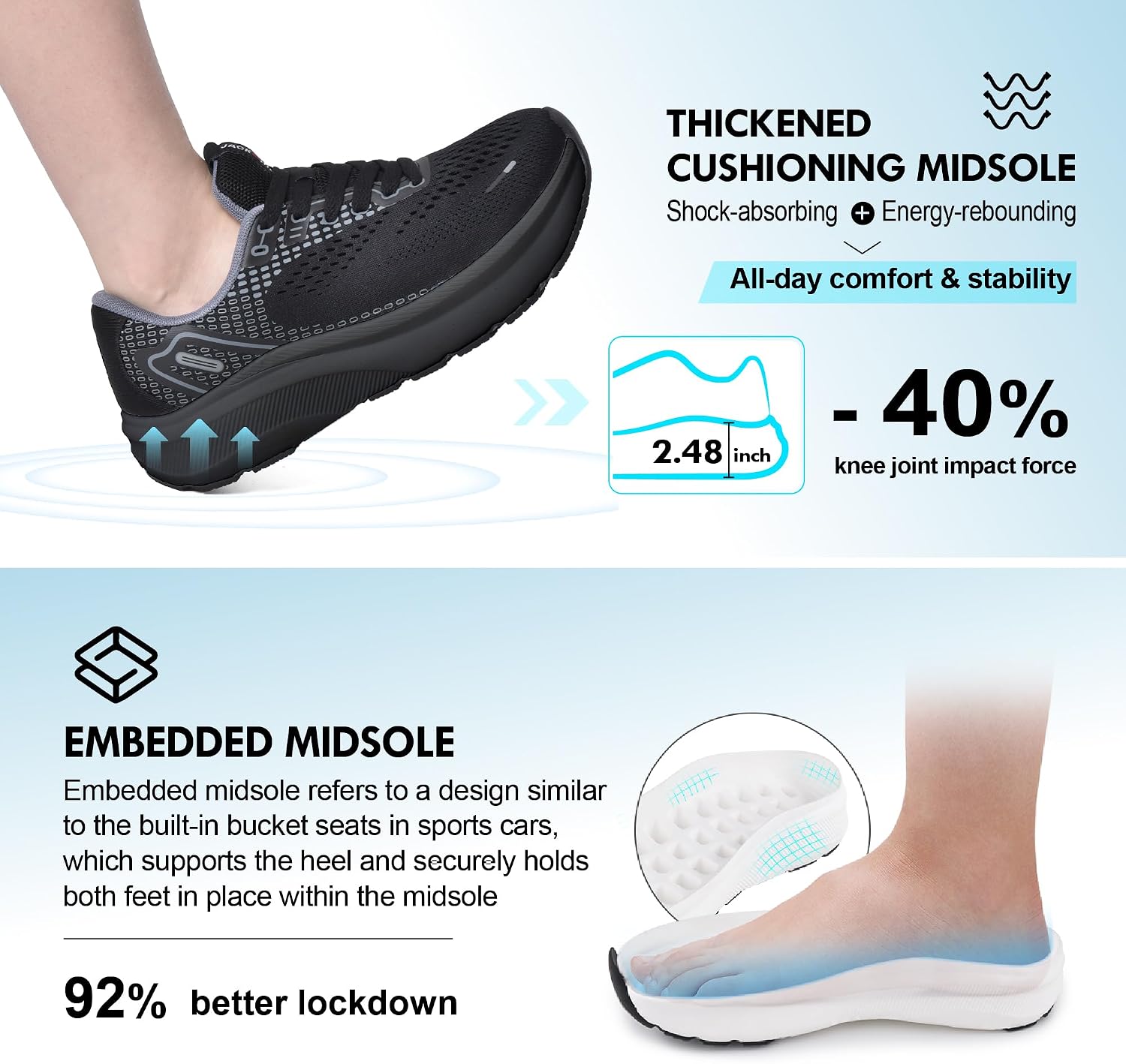 Thumbnail 5 de JACKSHIBO Wide Toe Box Women’s Running Shoes