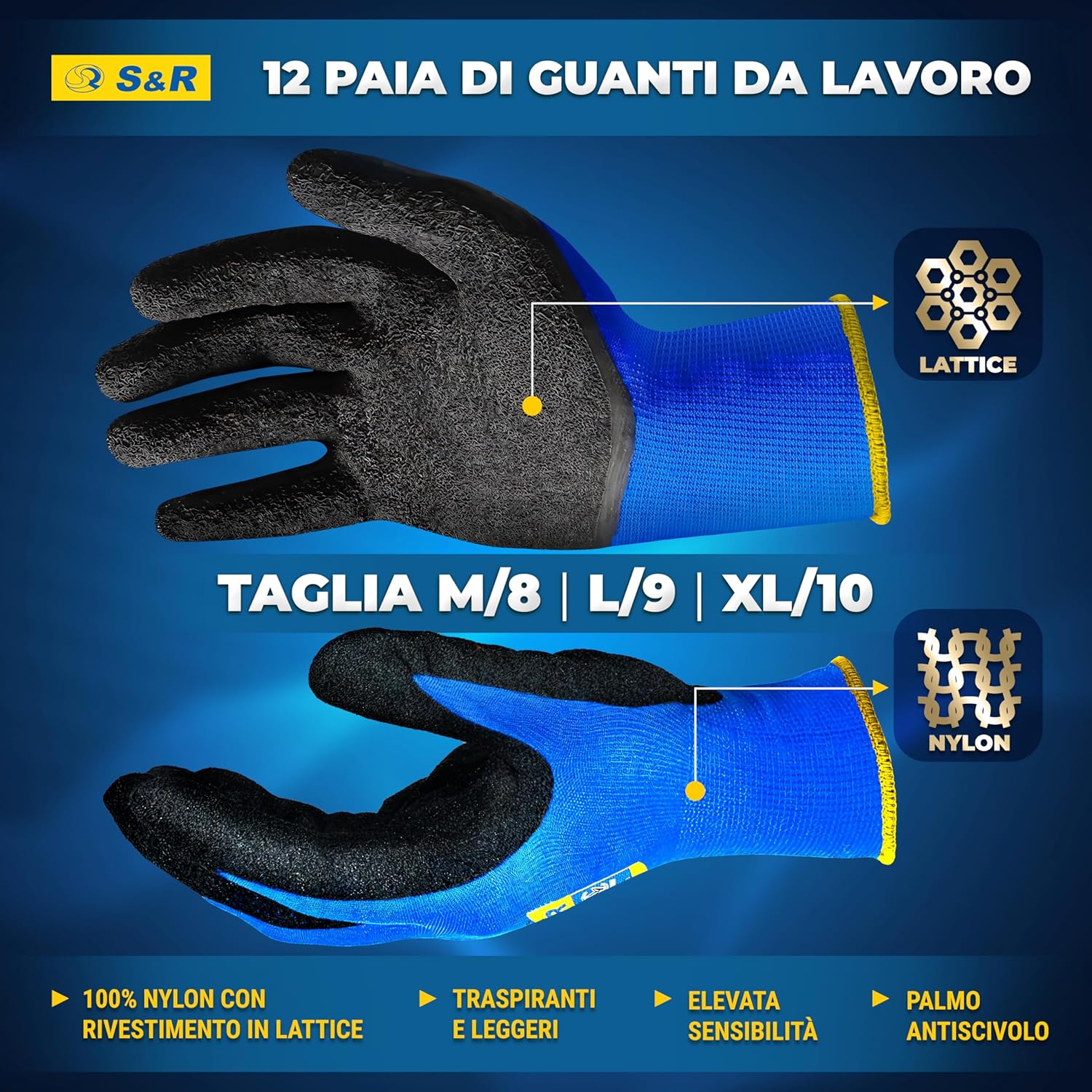 Thumbnail 1 de S&R Guanti da Lavoro Taglia 10 12 paia 🧤