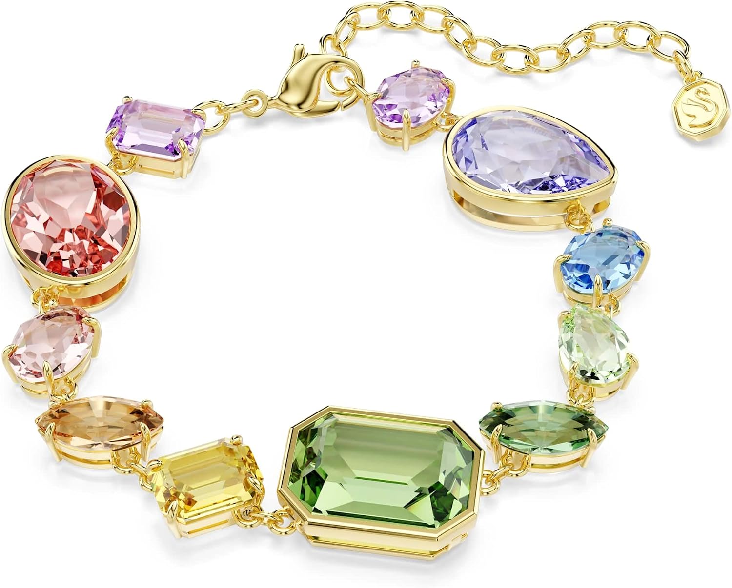 Swarovski Braccialetto Gema: elegance dorata con taglio misto e multicolore