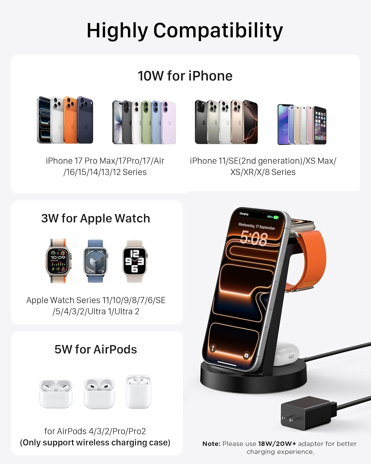 Thumbnail 3 de Anlmz 3-in-1 Charging Station for iPhone