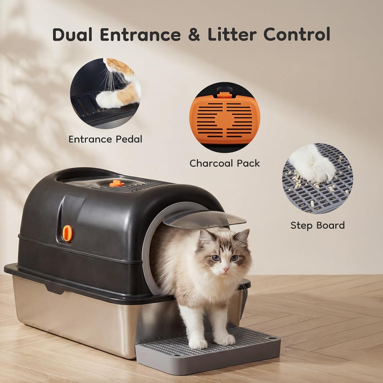 Detalle de Aidoly Stainless Steel Cat Litter Box