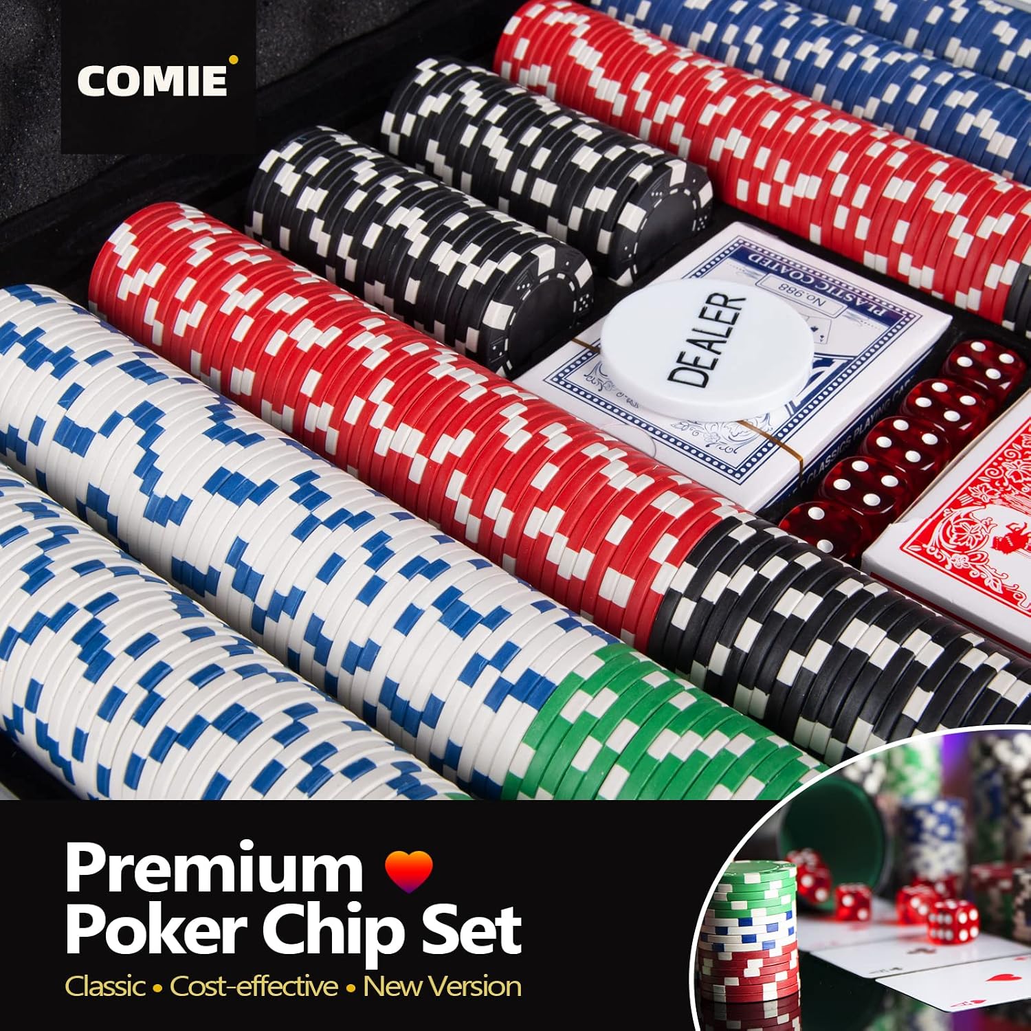 Thumbnail 5 de Comie Poker Chips 500PCS poker chip set 🎲