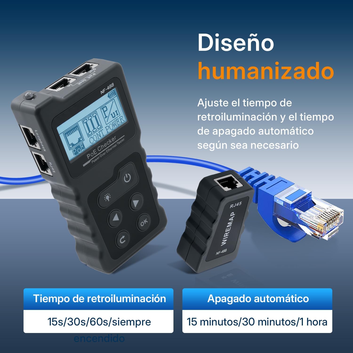 Thumbnail 6 de Mcbazel Probador RJ45 con LCD y POE