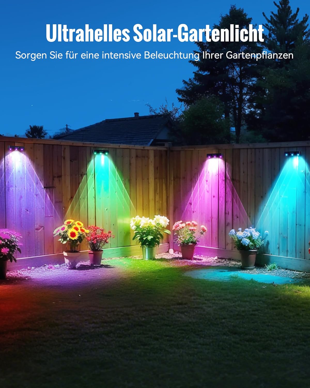 Thumbnail 6 de FabStyl Solarlampen für Außen Wand, 8 Stück – Synchronisierbare RGB-Solarleuchten mit IP65, 10 Modi