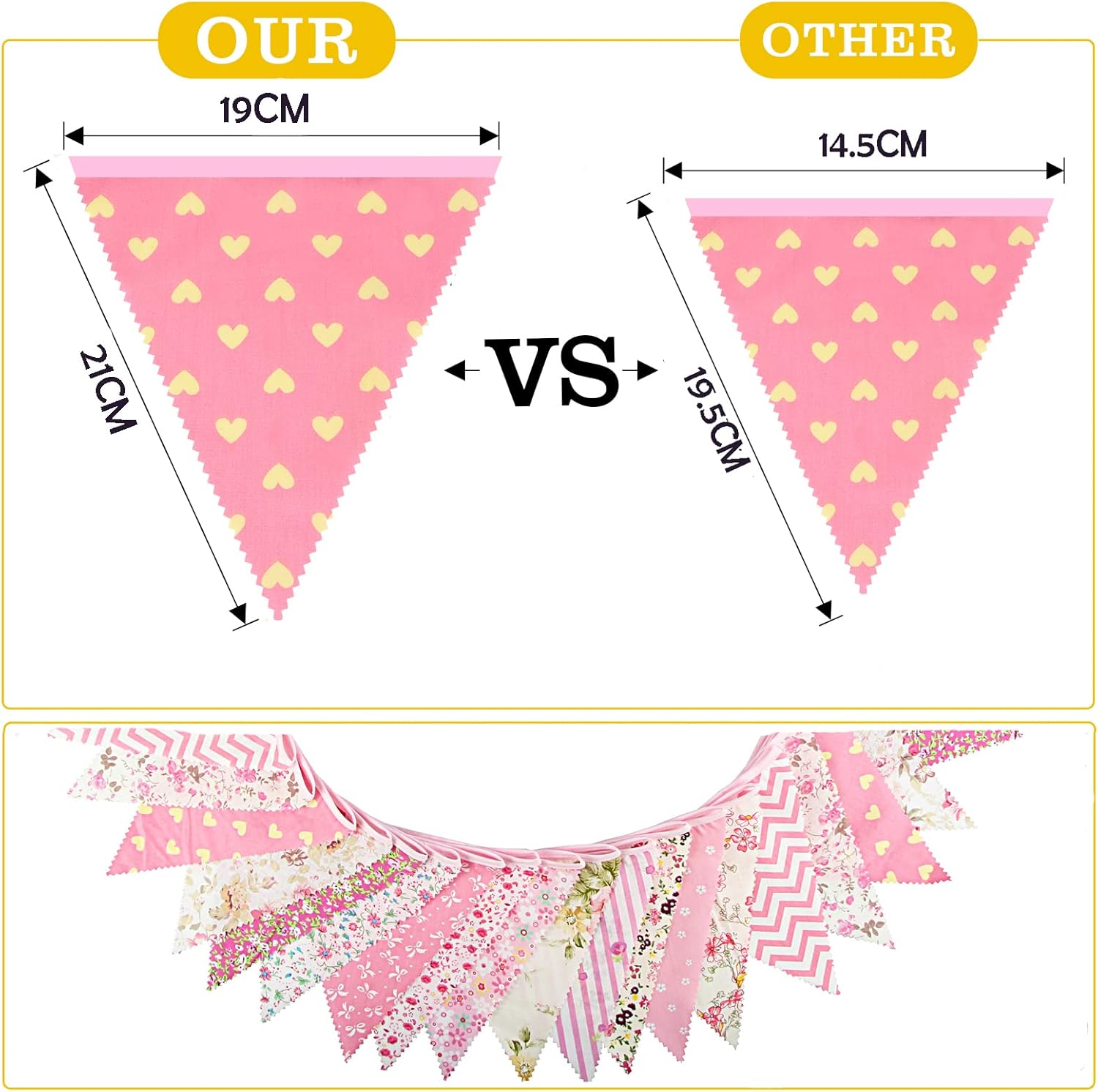 Thumbnail 1 de G2PLUS G2PLUS 12M Floral Fabric Bunting Banner