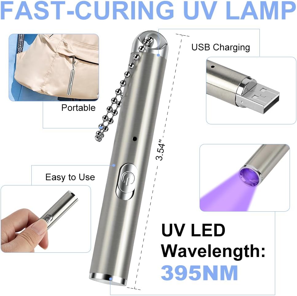 Detalle de AOOWU Résine UV Transparente, Kit Résine UV 100g avec Lampe – Durcissement rapide et Clair