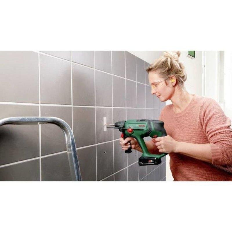 Detalle 2 de Bosch UniversalHammer 18V SDS Plus 2,0 J: martillo perforador inalámbrico compacto para hormigón, acero y madera