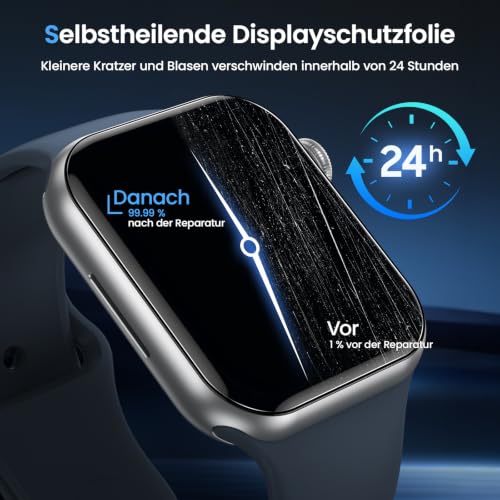 Detalle de UniqueMe EPU Folie für Apple Watch 44/45 mm (Series 9–4) – 1:1 Displayschutz mit Montagewerkzeug