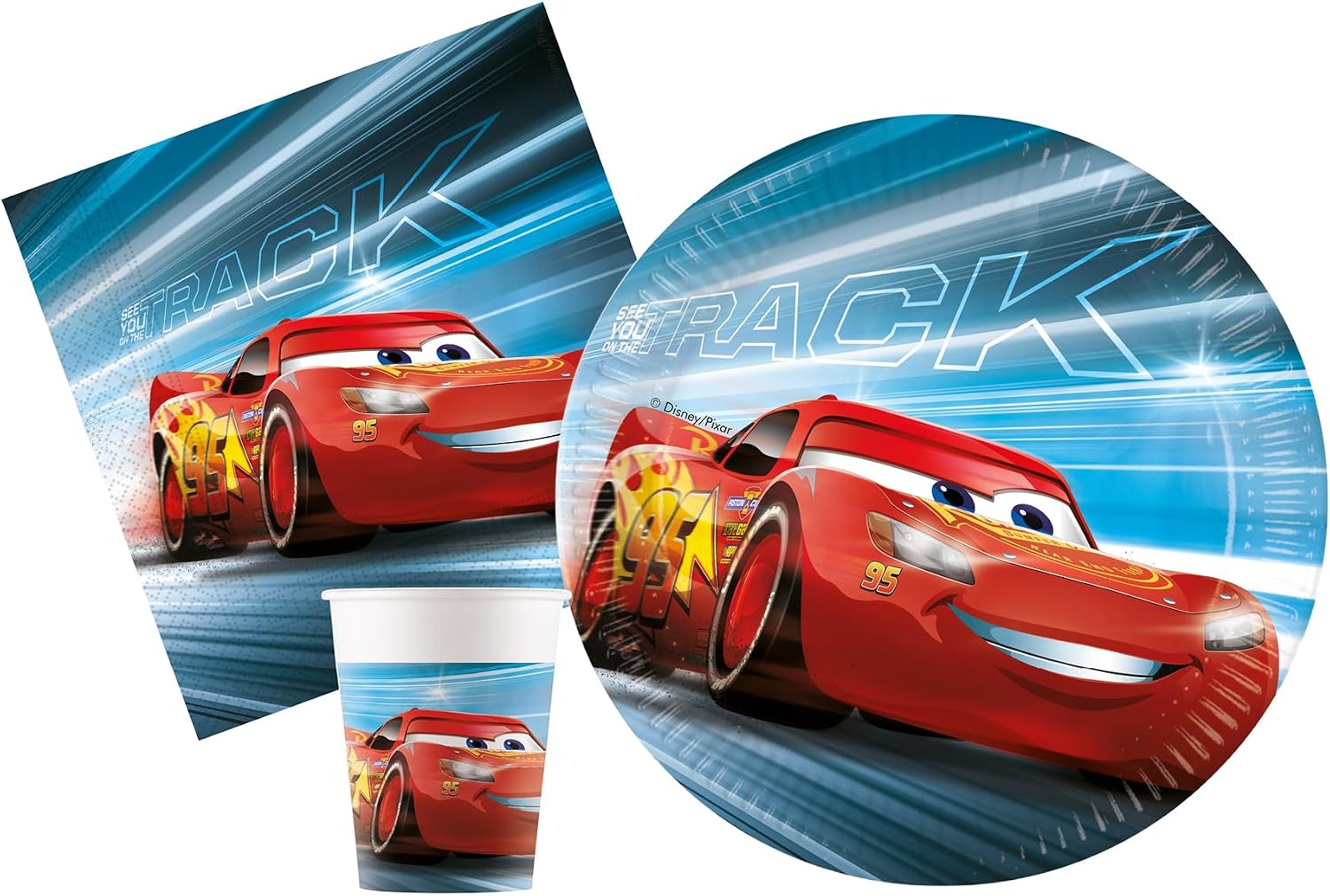 Ciao AZ084 – zestaw imprezowy Disney Cars, 88 elementów z papieru FSC