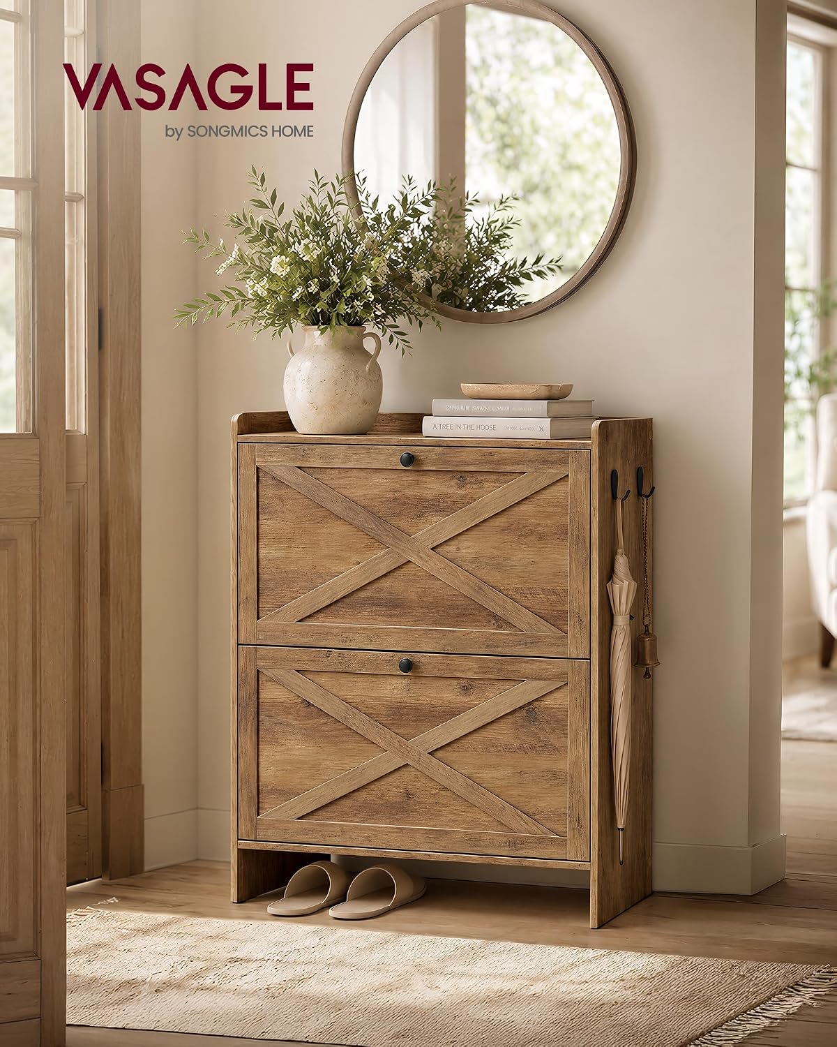 Detalle de VASAGLE Shoe Storage Cabinet, 14–16-Pair Capacity