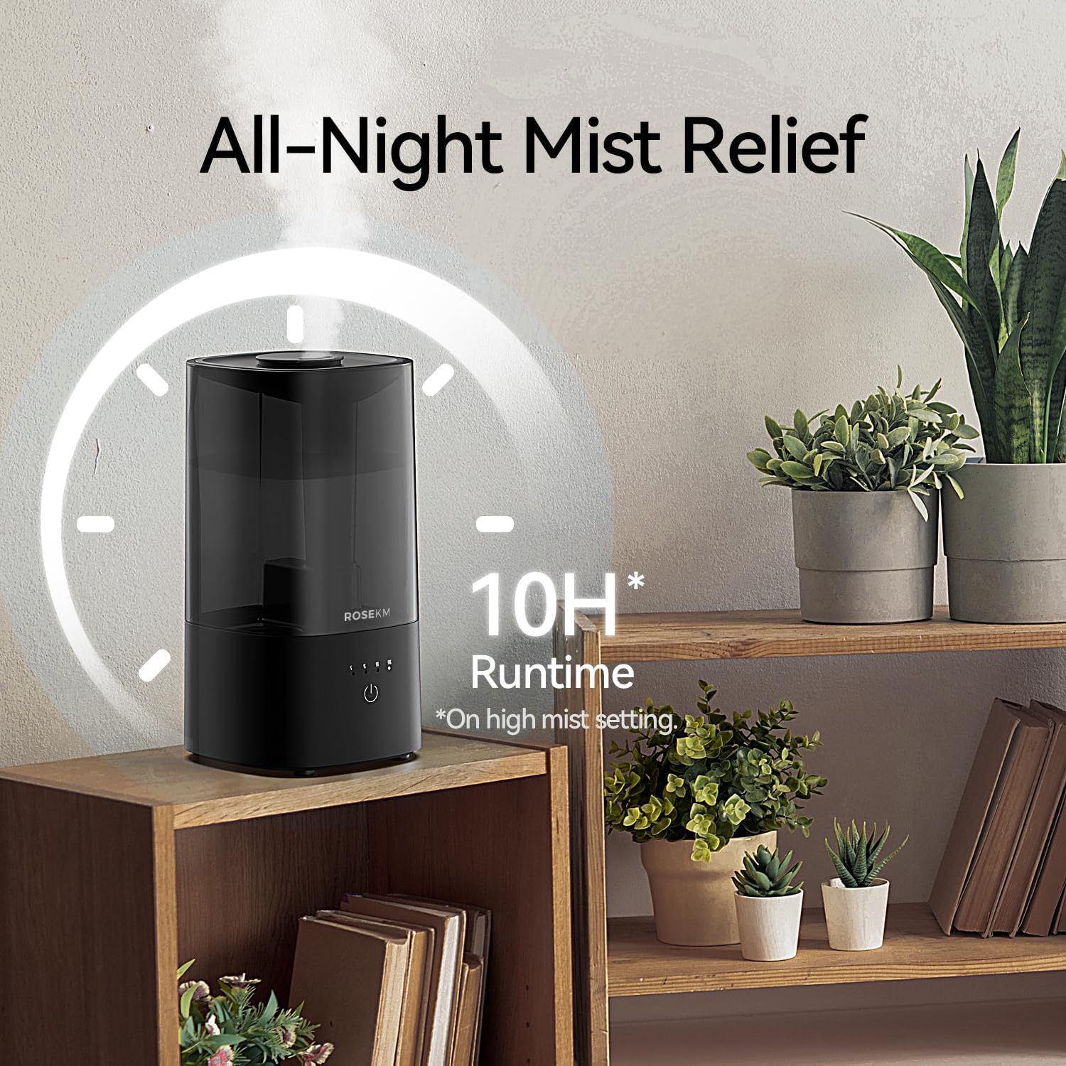 Detalle 2 de Rosekm Humidifiers for Bedroom Cool Mist 360° 💧