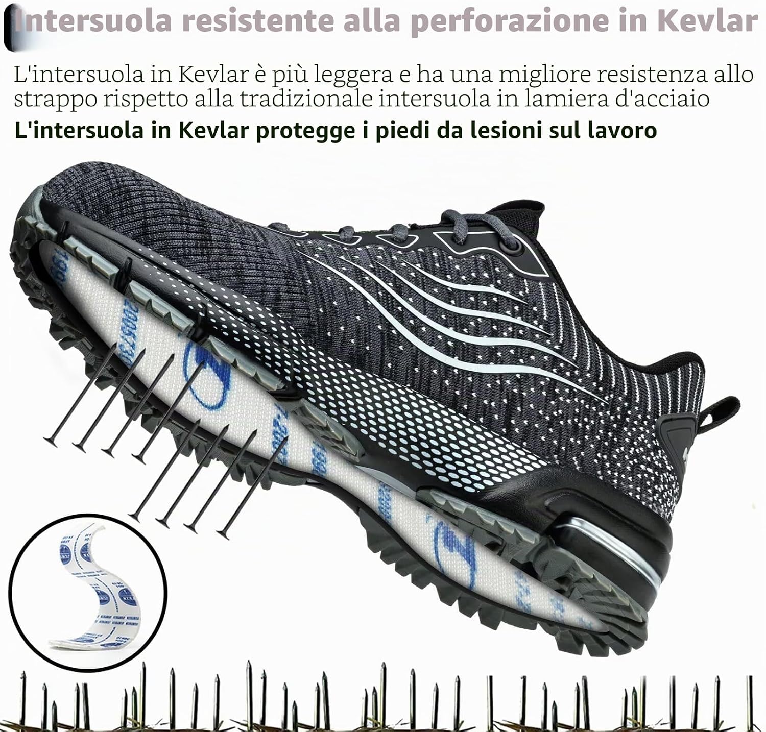 Thumbnail 3 de CYKYGGO Scarpe Antinfortunistiche: Scarpe da Lavoro leggere con Punta in Acciaio, traspiranti e confortevoli