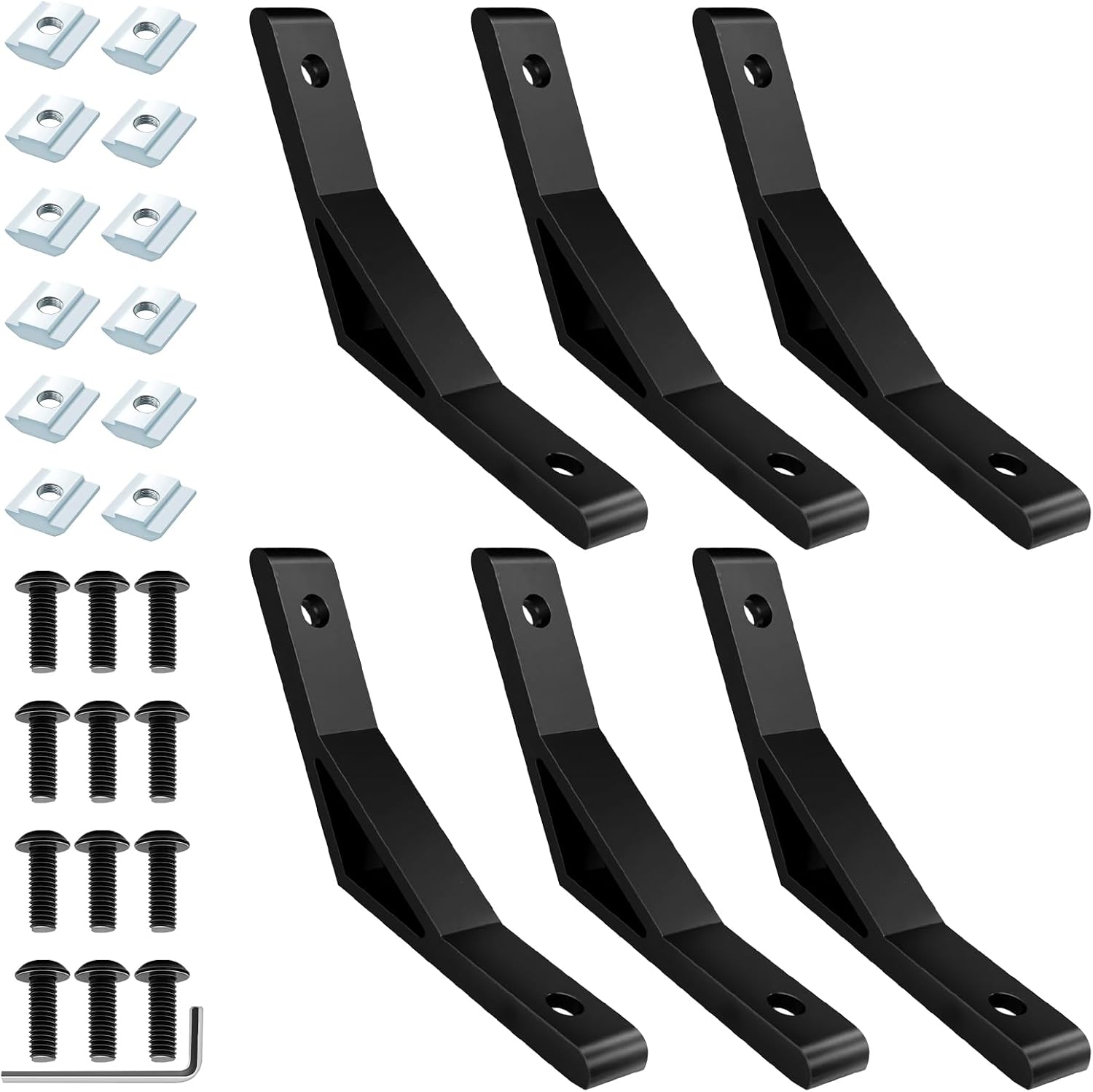 iMetrx L‑Form 90° Innenwinkel für 20x20 Aluminiumprofil, 26 Stück Schwarz (V‑Typ/T‑Typ)