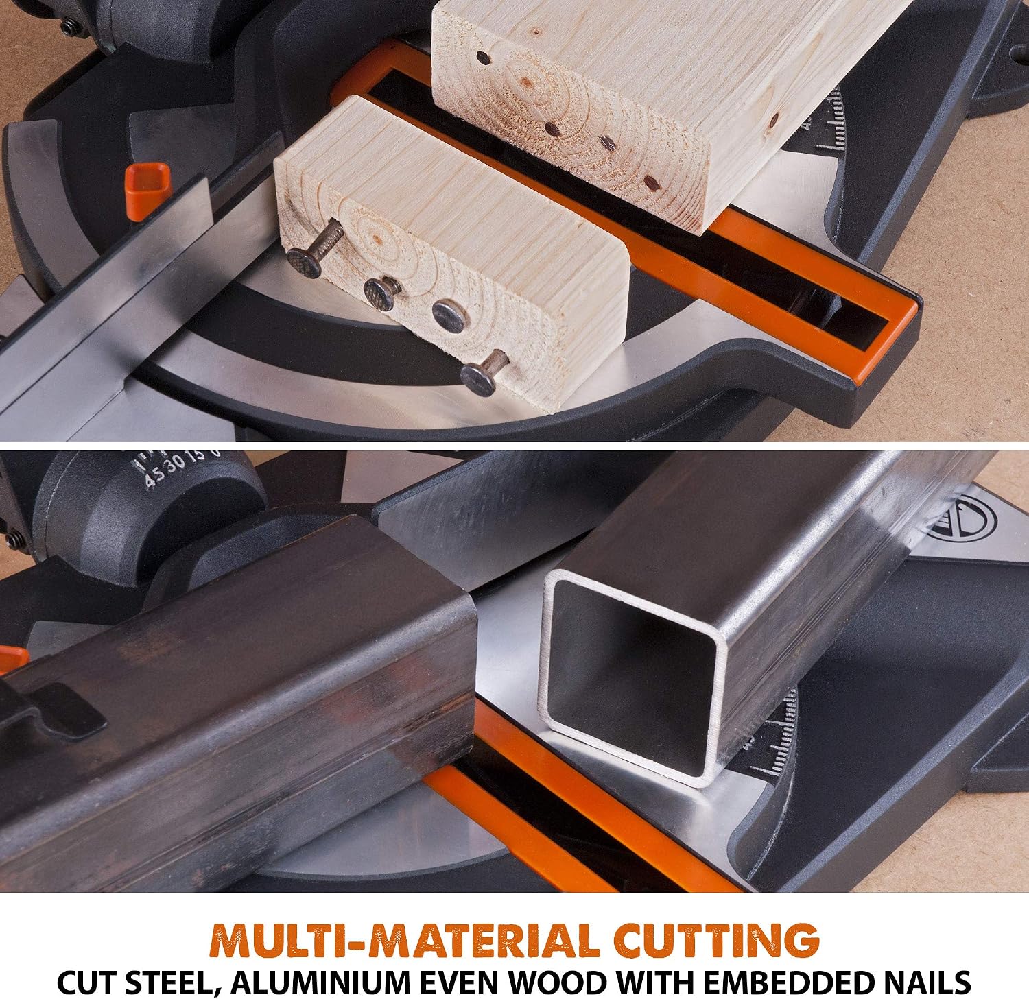 Detalle 2 de Evolution Power Tools R210CMS Compound Miter Saw with Multi-Material Cutting Blade (210mm, 1200W)