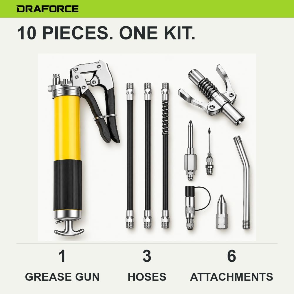 Detalle 2 de Draforce HYQ400 Manual Grease Gun Kit, 8000 PSI, 400cc / 14 oz