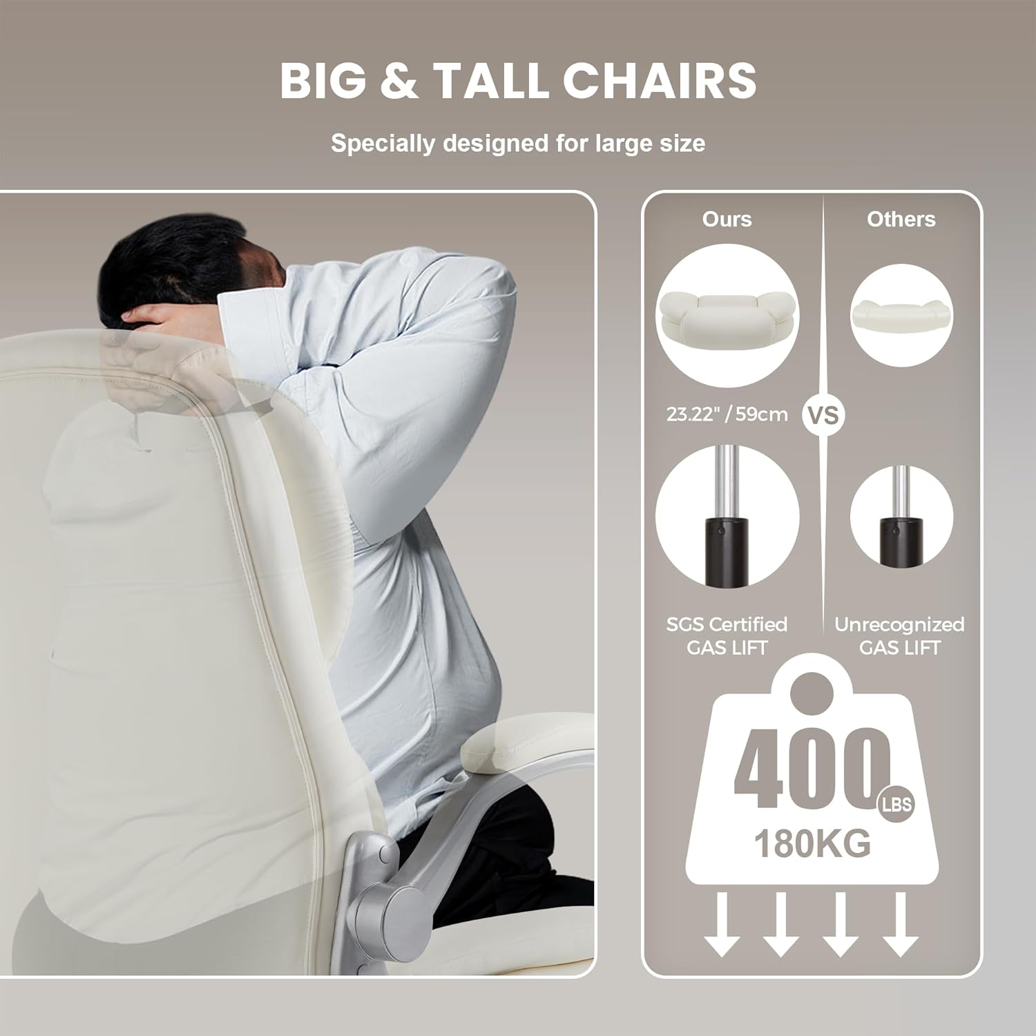 Thumbnail 5 de IWMH Chaise Bureau Ergonomique 180 kg