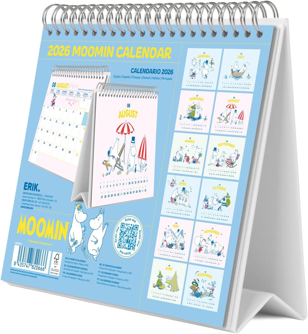 Thumbnail 1 de Calendrier de bureau Moomin 17x20 cm 📅