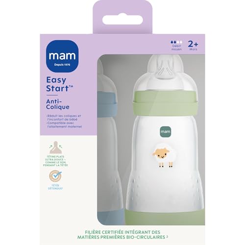Thumbnail 2 de MAM Lot de 2 Biberons Easy Start Anti-Colique 260 ml – Océan + Nature