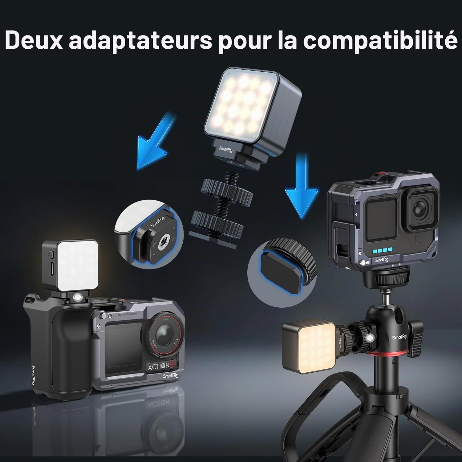 Detalle 2 de SmallRig 5446B Mini Lampe LED Magnétique pour Caméras d’action — éclairage fiable et portable