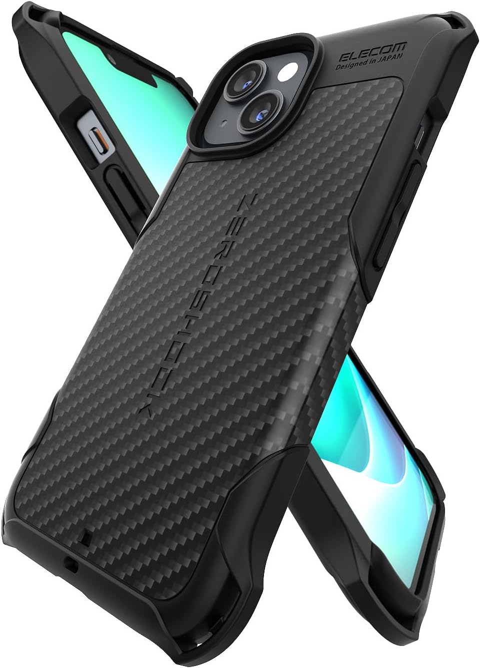 Detalle de エレコム PMWA22AZEROGBK ZEROSHOCK iPhoneケース TPU・四隅エアークッション・ストラップホール付き
