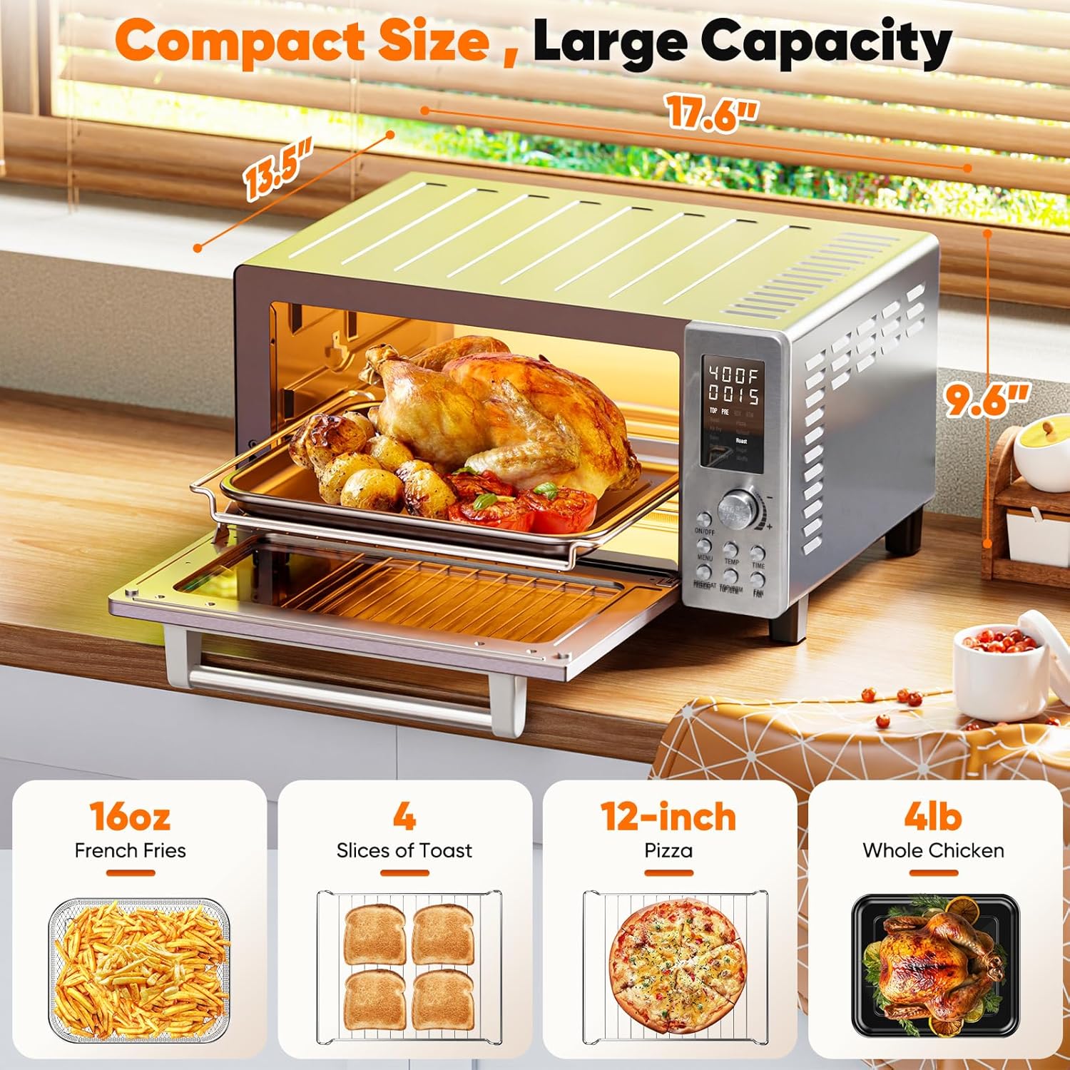 Detalle 2 de Nuwave Bravo Pro 21 Qt Air Fryer Toaster Oven