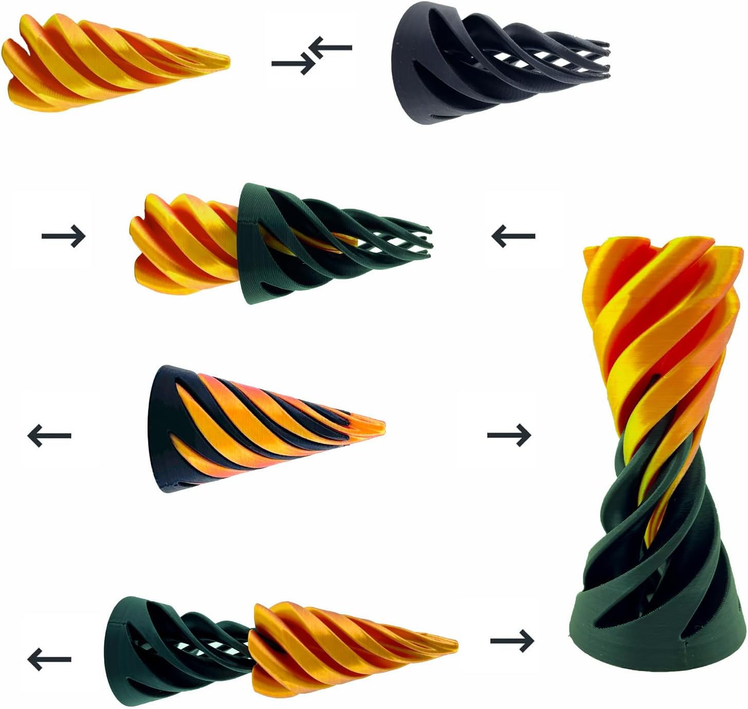 Thumbnail 4 de 3 Packs Impossible Cone: Spiral Cone Fidget Toy • 3D Printed, Stress Relief & Desk Décor