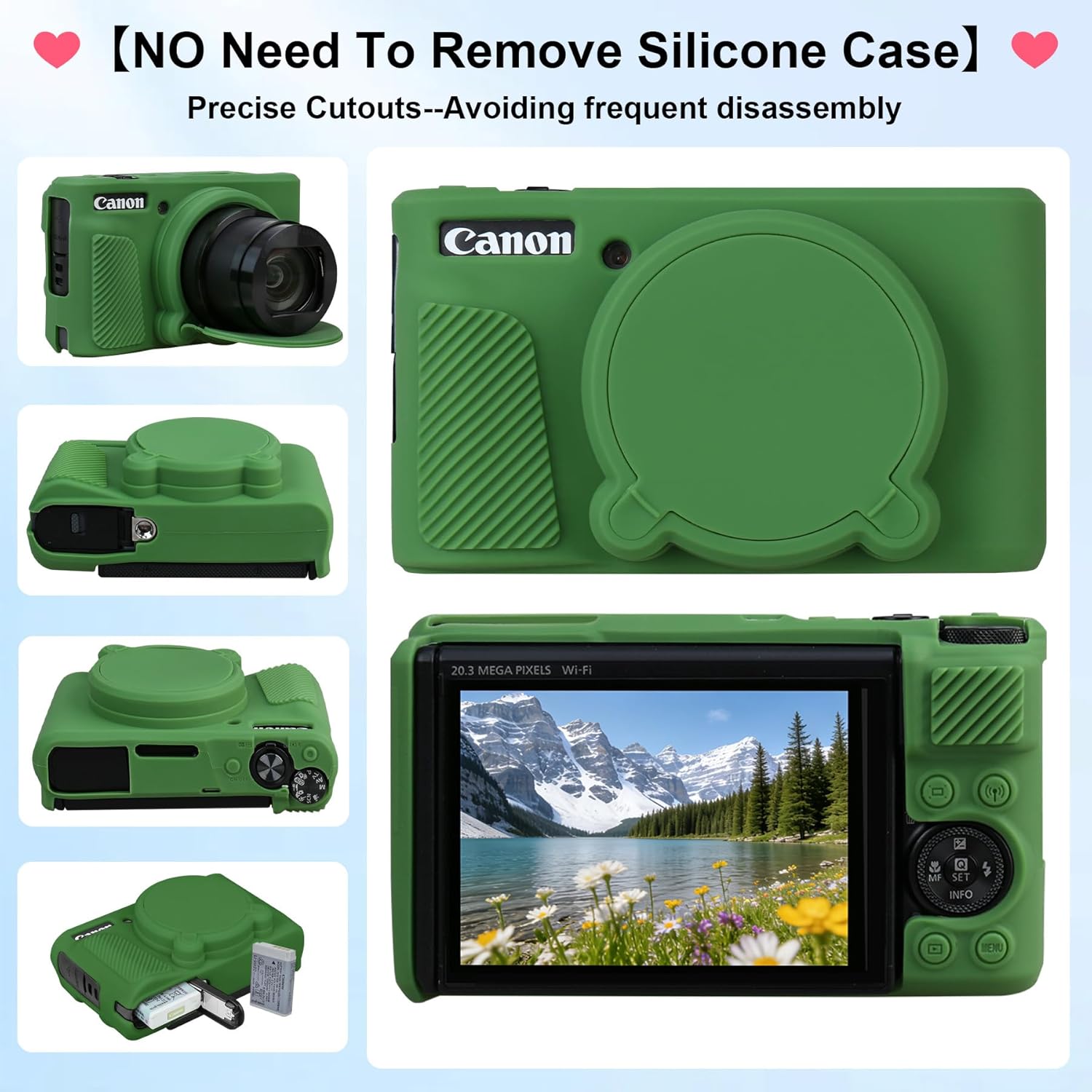 Detalle de Elonbo SX740 camera case in green