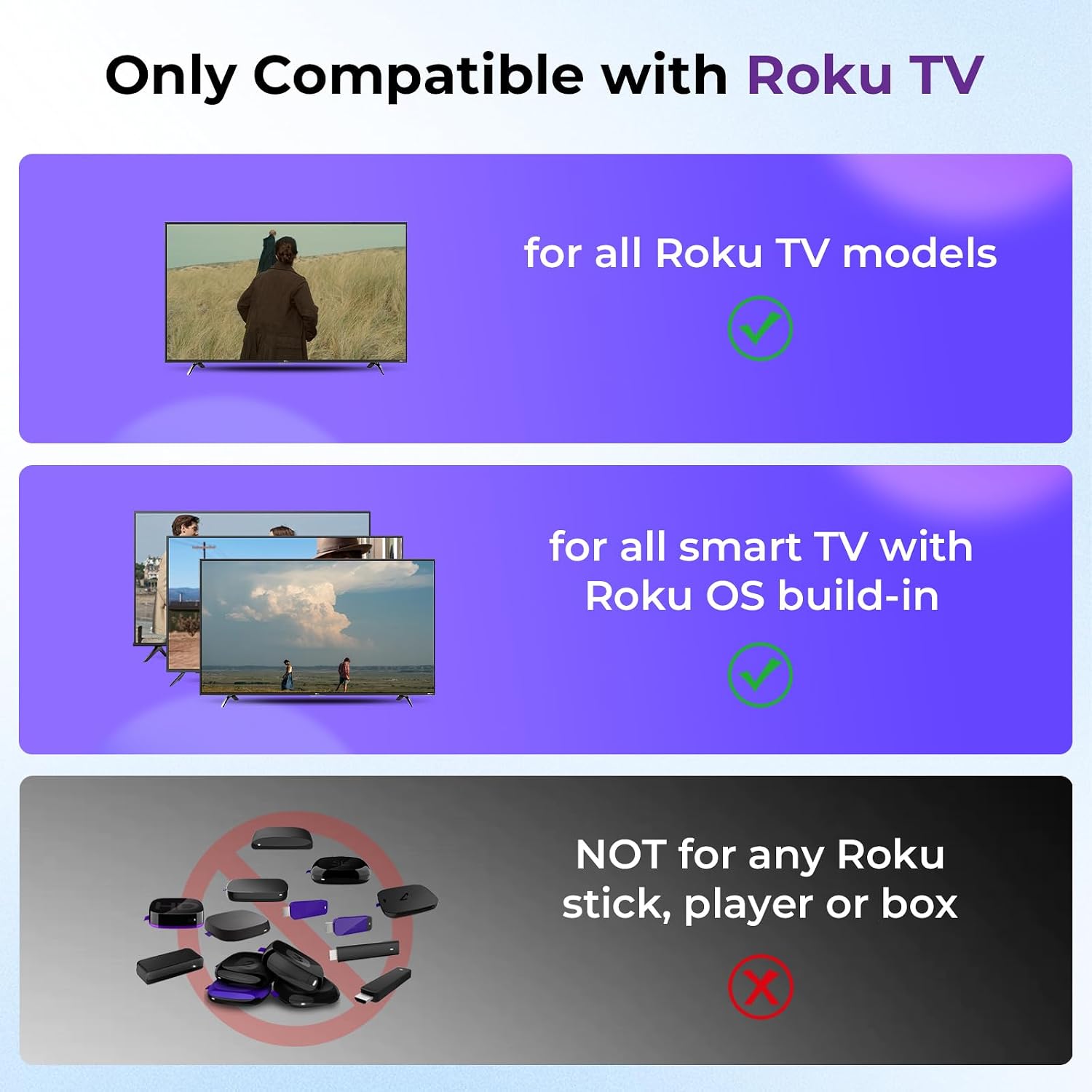 Detalle 2 de 3-Pack Replacement Roku TV Remote