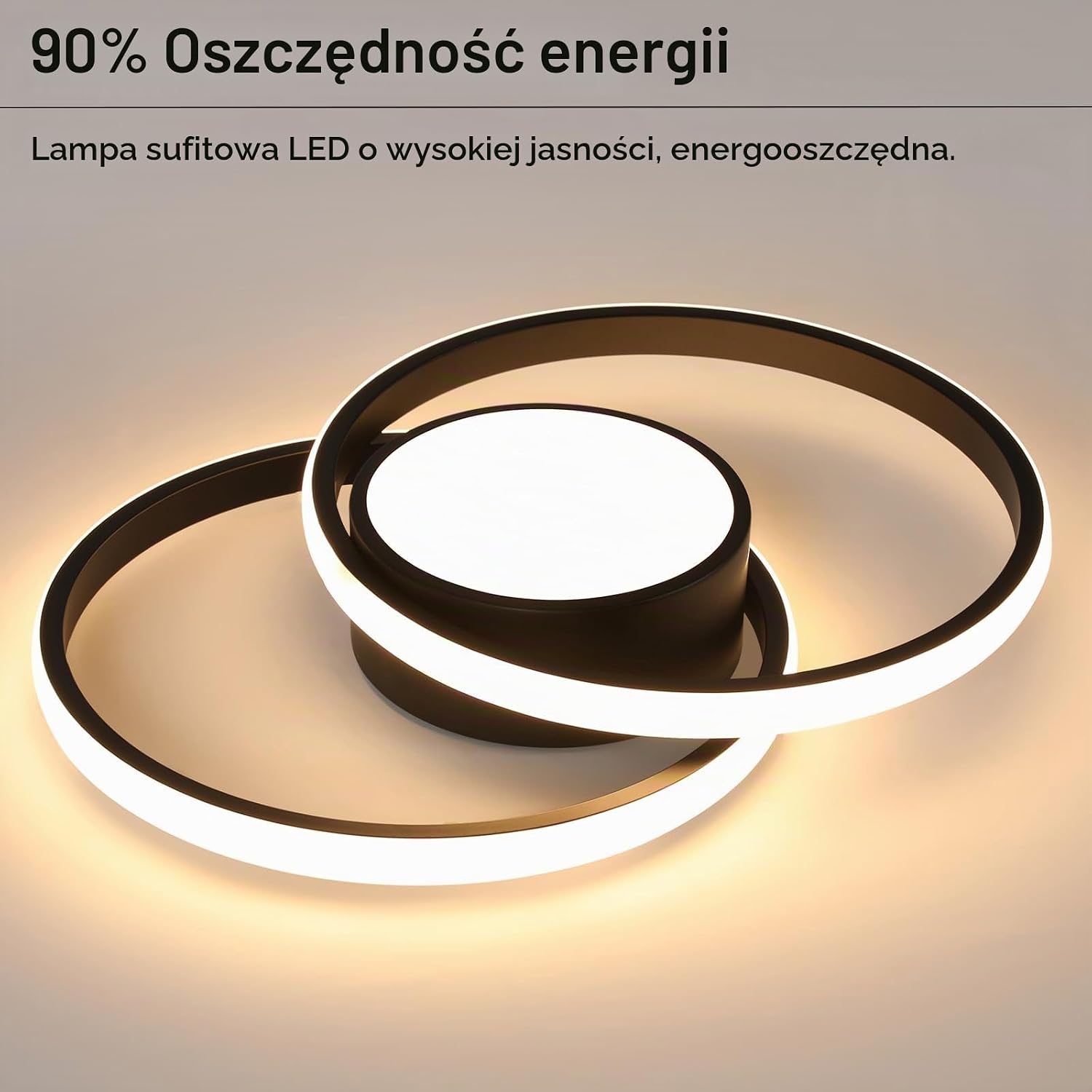 Thumbnail 6 de Comely Comely1904137, czarny plafon LED 40 cm, 40 W, 4500 lm, z pilotem