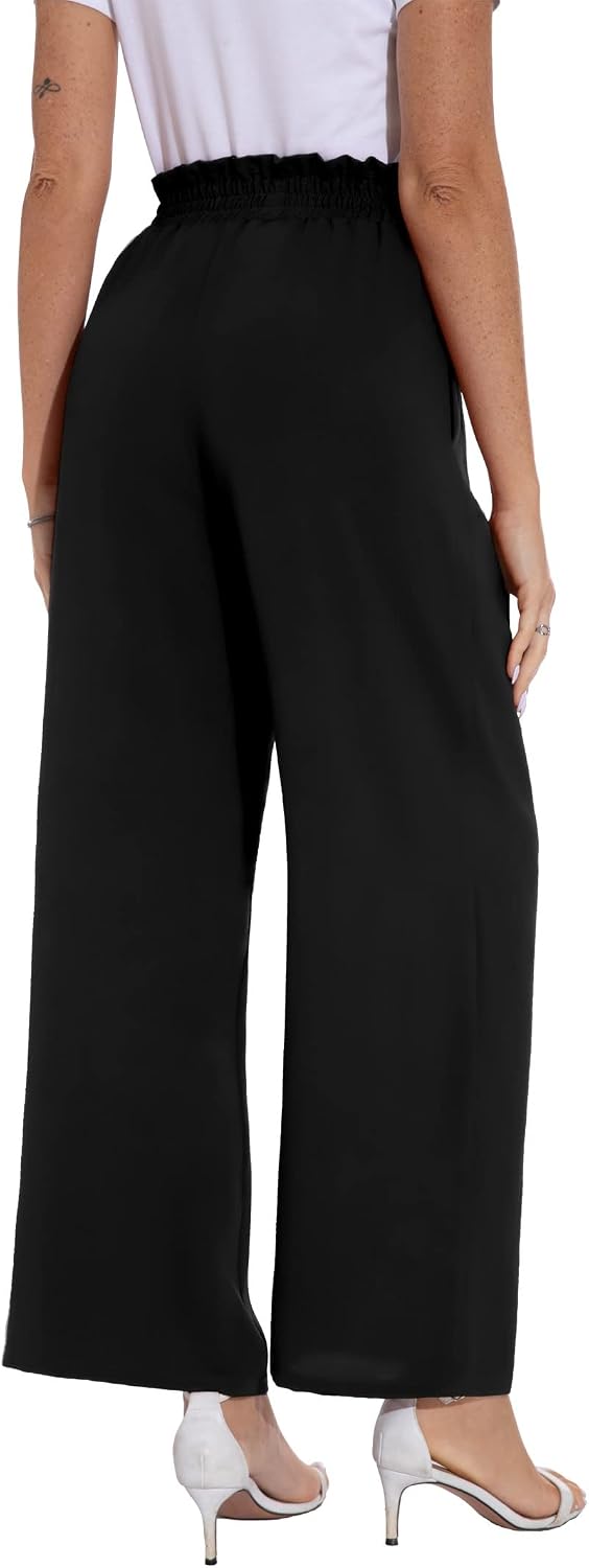 Thumbnail 3 de PrinStory Damen Hose mit weitem Bein – leichte Sommerhose mit elastischem Bund und Taschen