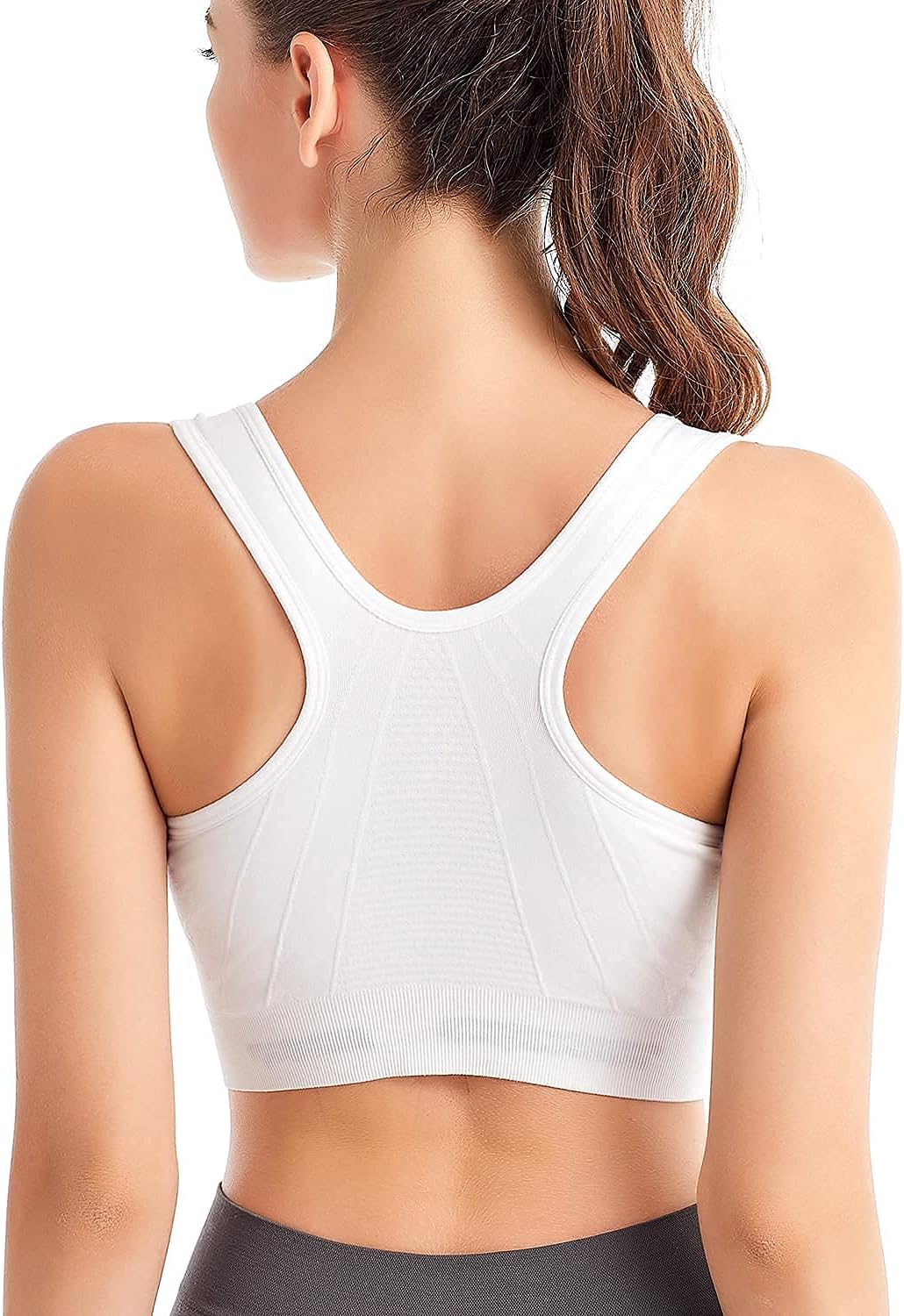 Detalle de ZOEREA Soutien-Gorge de Sport Femme à Zip Avant, Push Up Sans Armature – Coussins Amovibles