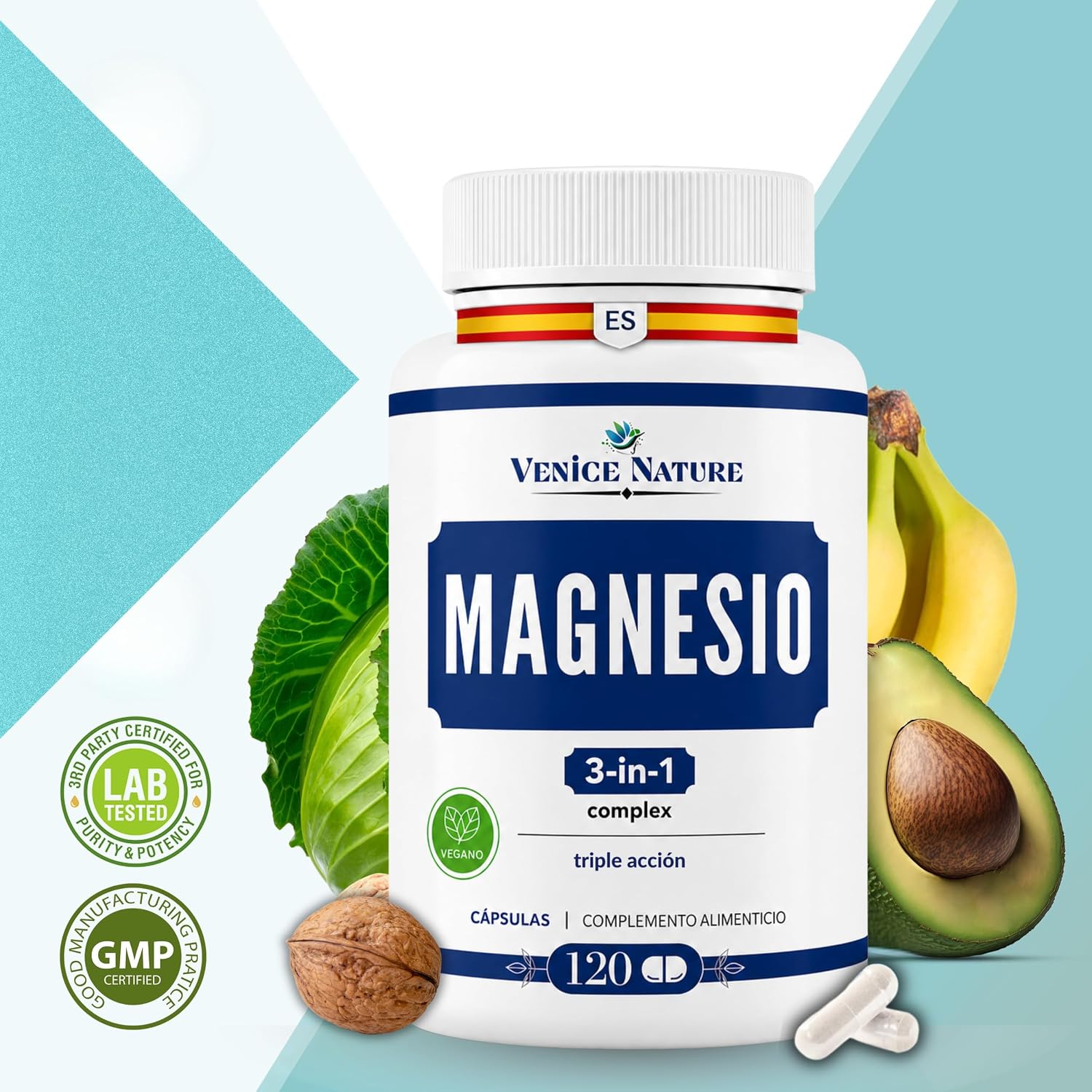 Thumbnail 2 de Venice Nature Magnesium Complex 🌿 120 Cápsulas Veganas