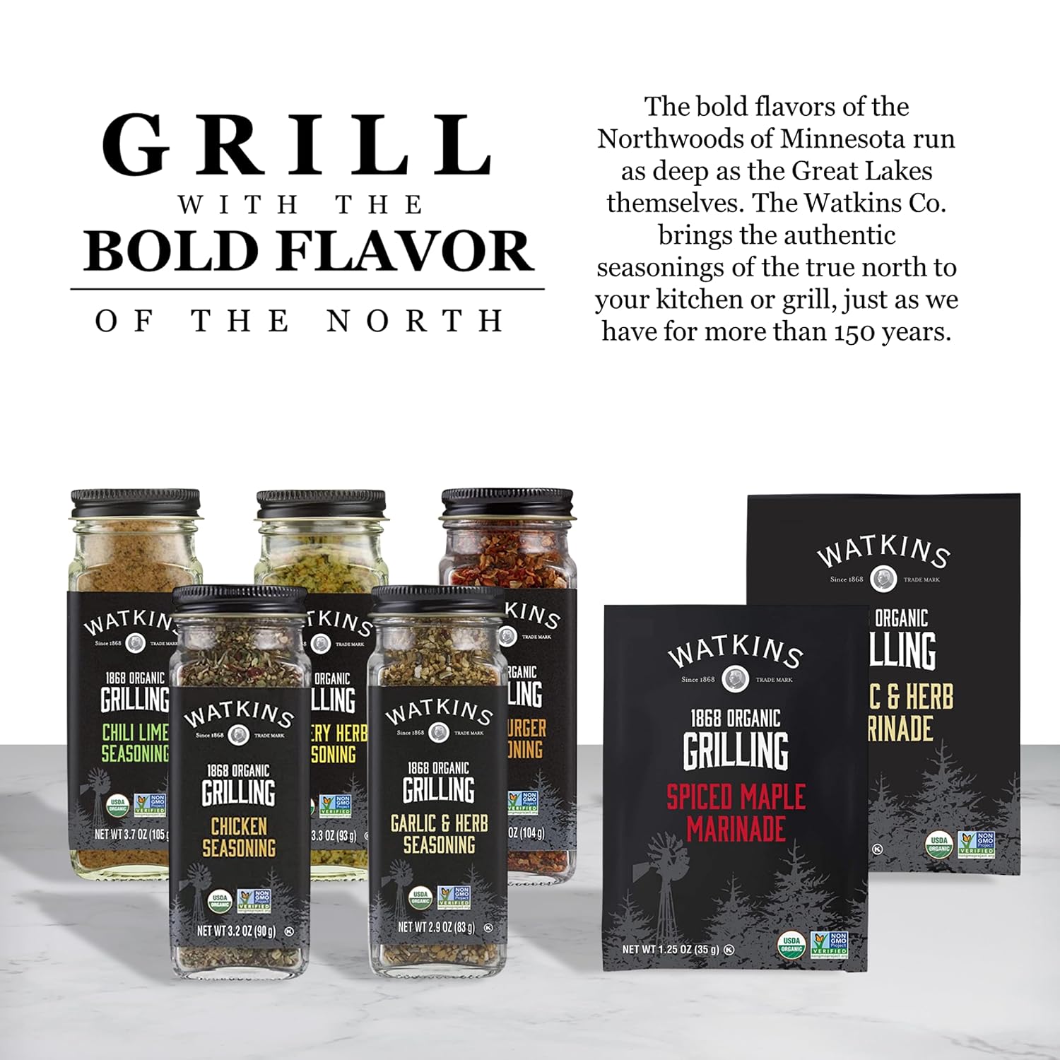 Thumbnail 6 de Watkins Organic Grilling Garlic & Herb Seasoning, 2.9 oz, USDA Organic