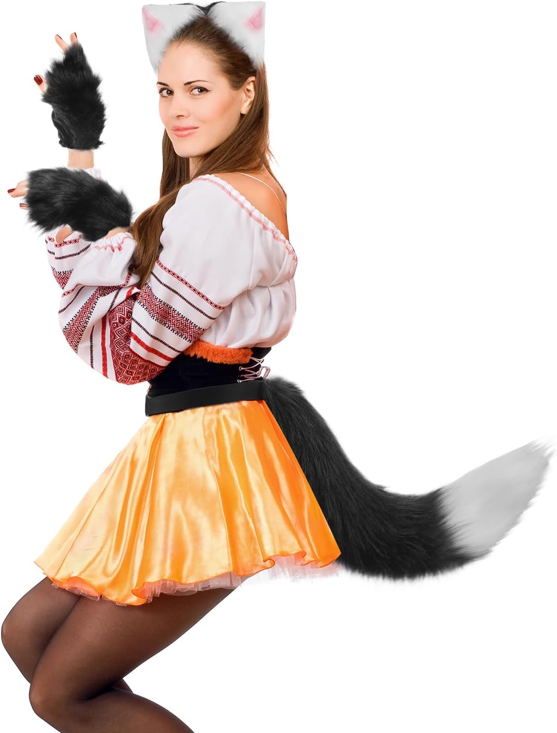 Thumbnail 2 de DRESHOW Wolf Fox Fur Tail Set 19.7in