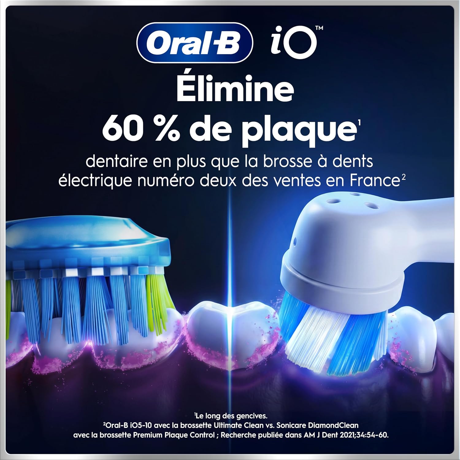 Detalle 2 de Oral-B iO 6 Blanche – brosse à dents électrique avec 5 modes, capteur de pression et écran interactif