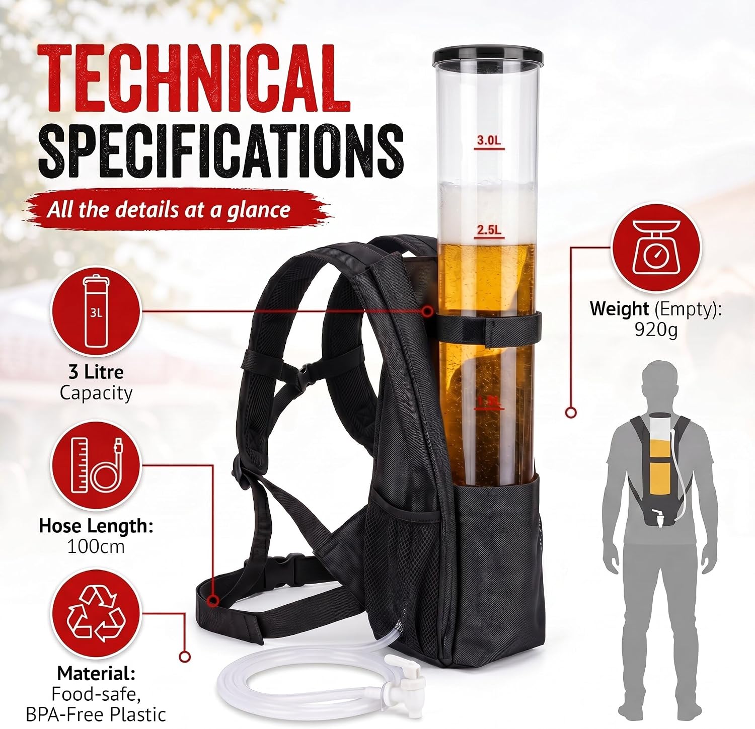 Thumbnail 6 de GOODS+GADGETS Beer Backpack Duo, 6 L Drinks Dispenser with Taps