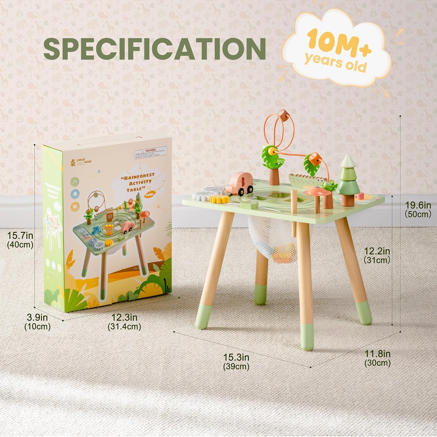 Thumbnail 2 de ROBUD Montessori Aktivitätstisch aus Holz – 10-in-1 Lernspielzeug für Kinder ab 18 Monaten