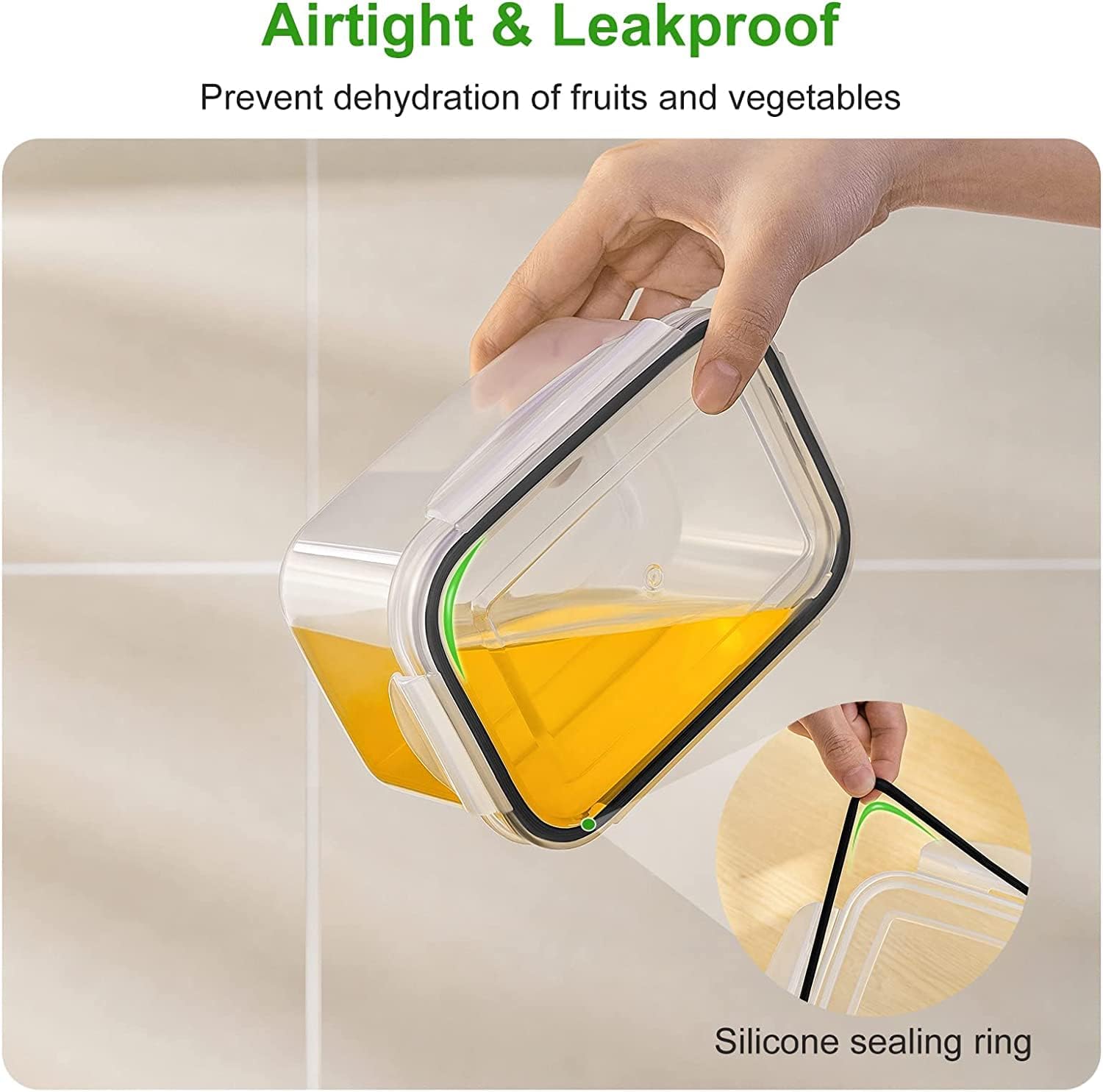 Thumbnail 3 de Freshmage Fruit Storage Containers for Refrigerator with Extra Removable Strainer (Dishwasher Safe, Stackable)