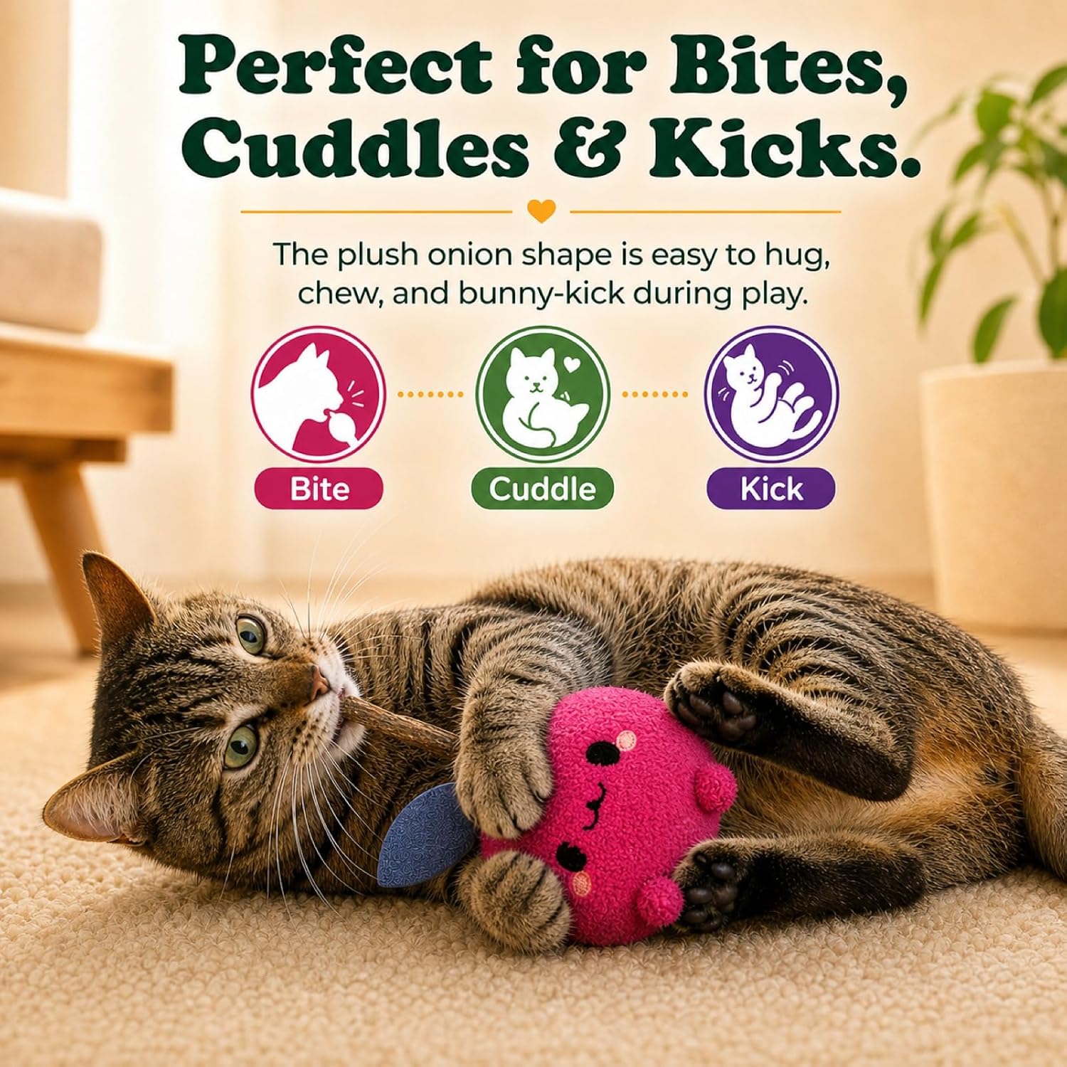 Detalle de Petelligent Cat Plush Toy with Silvervine