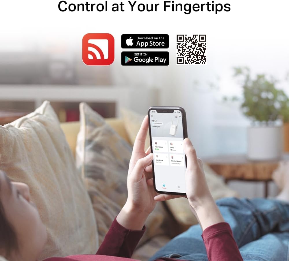 Thumbnail 5 de MERCUSYS ME12 WiFi Extender Booster with 2 External Antennas (ME12) — app control, plug and play