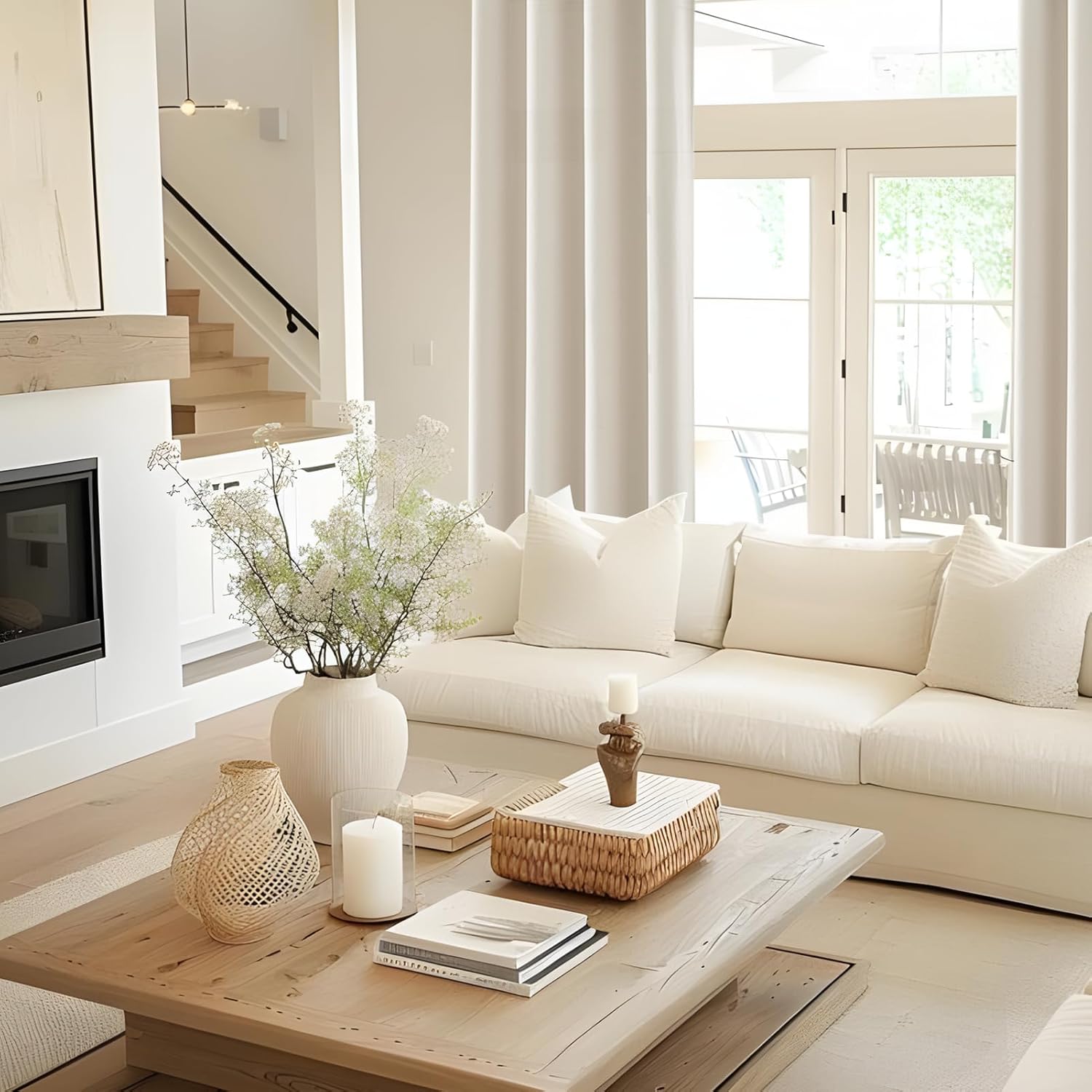 Thumbnail 7 de MRTREES Cortinas Semiopacas Térmicas Beige Claro 🏡 2 Piezas