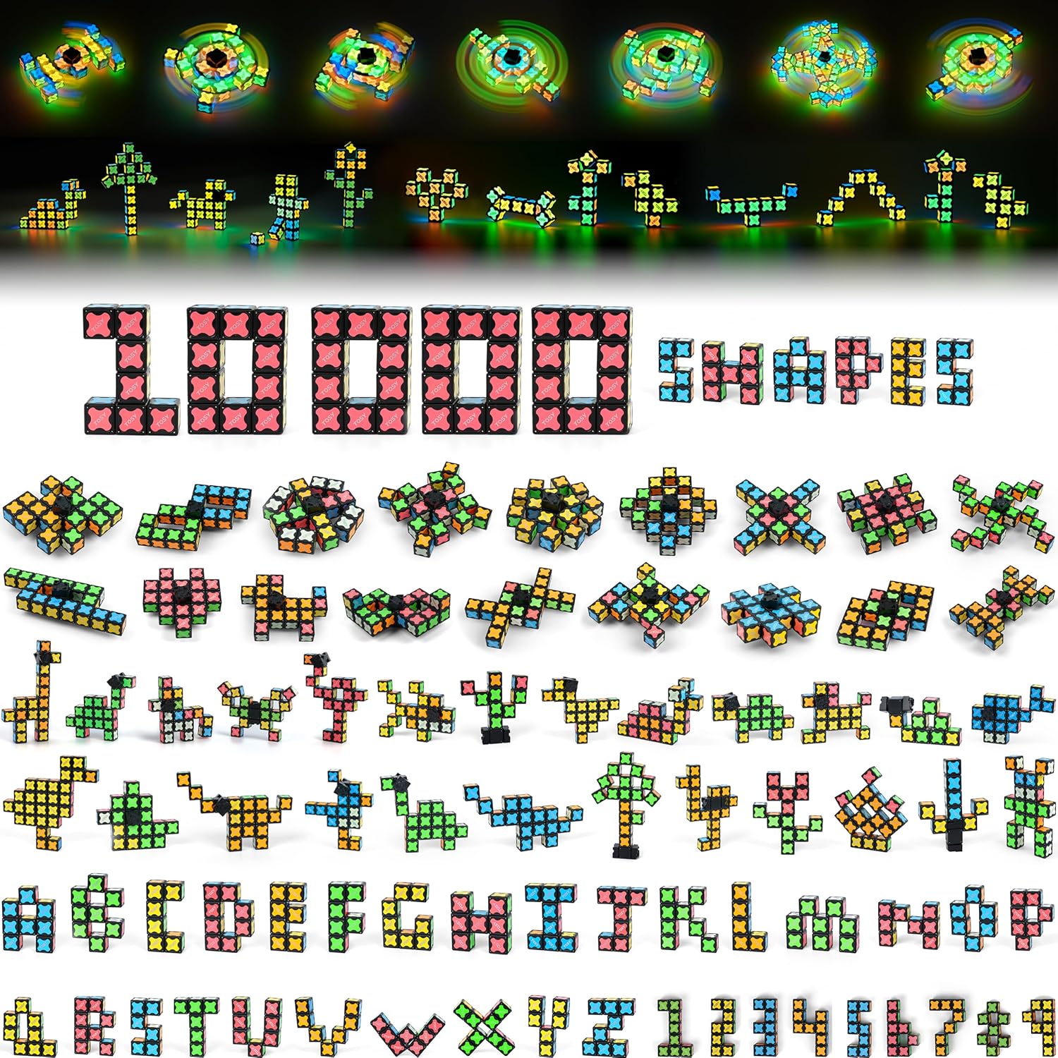 Detalle de TOSY Fidget Spinner Glow 16 pièces ⚙