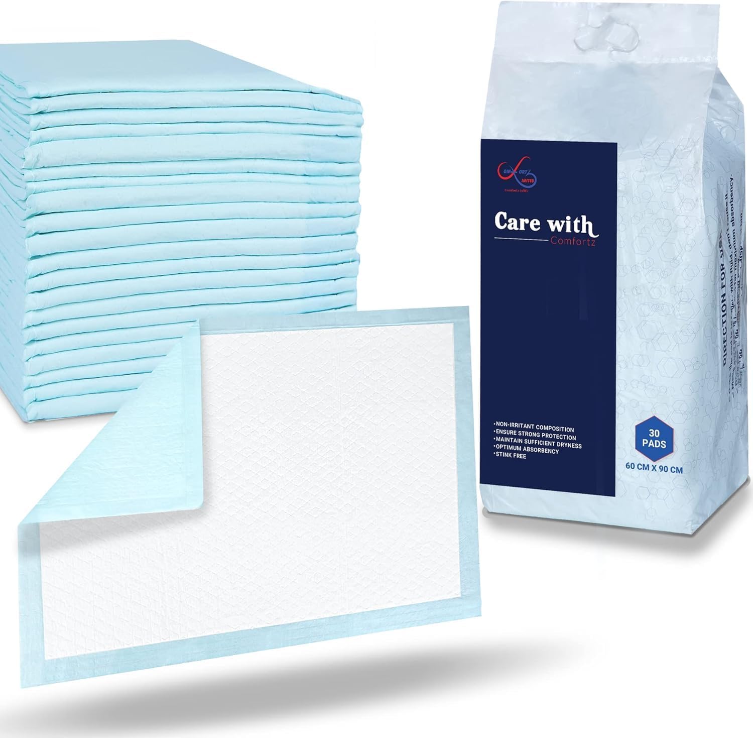 Care with Comfortz Waterproof Incontinence Bed Pads