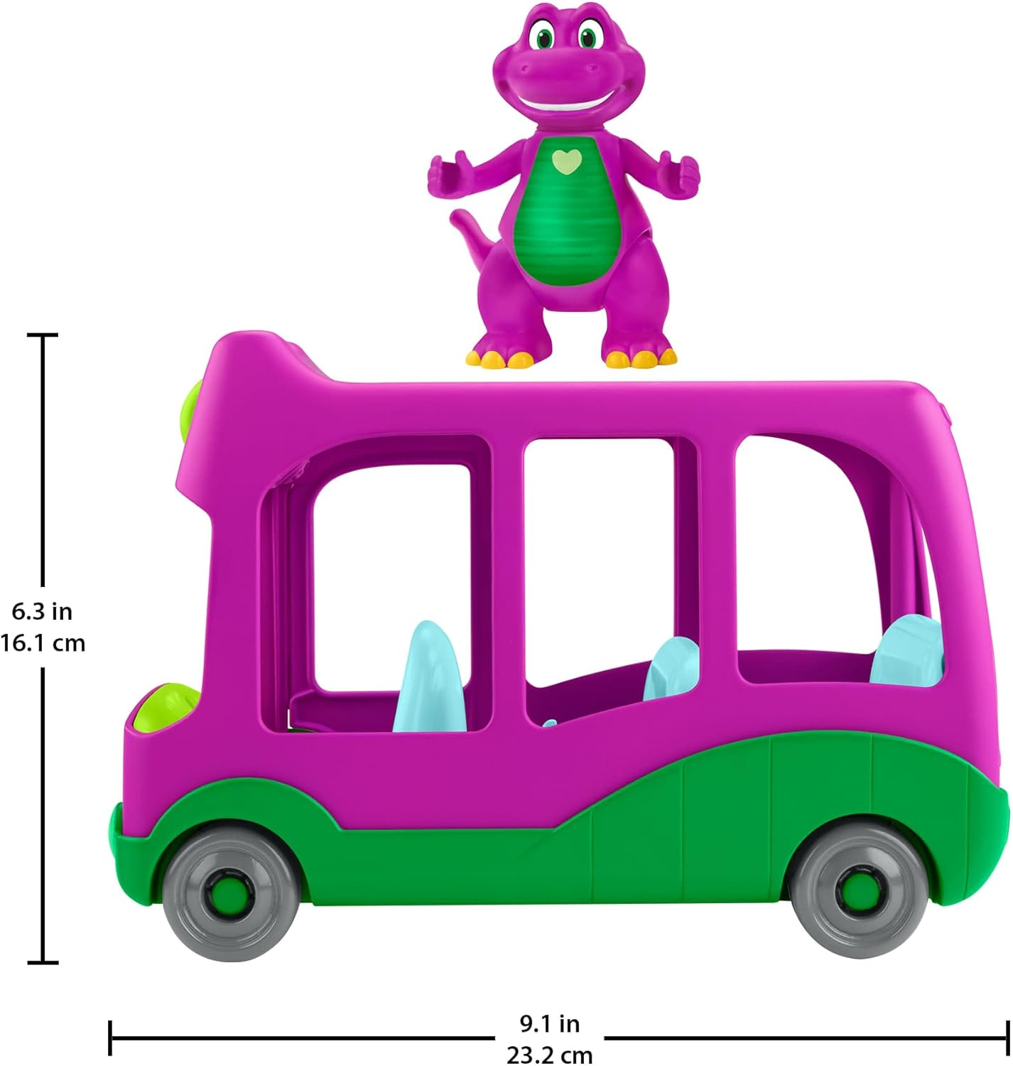 Thumbnail 5 de Fisher-Price Véhicule à Pousser Bus Aventure Le Monde de Barney avec Figurine Barney (HYG95)