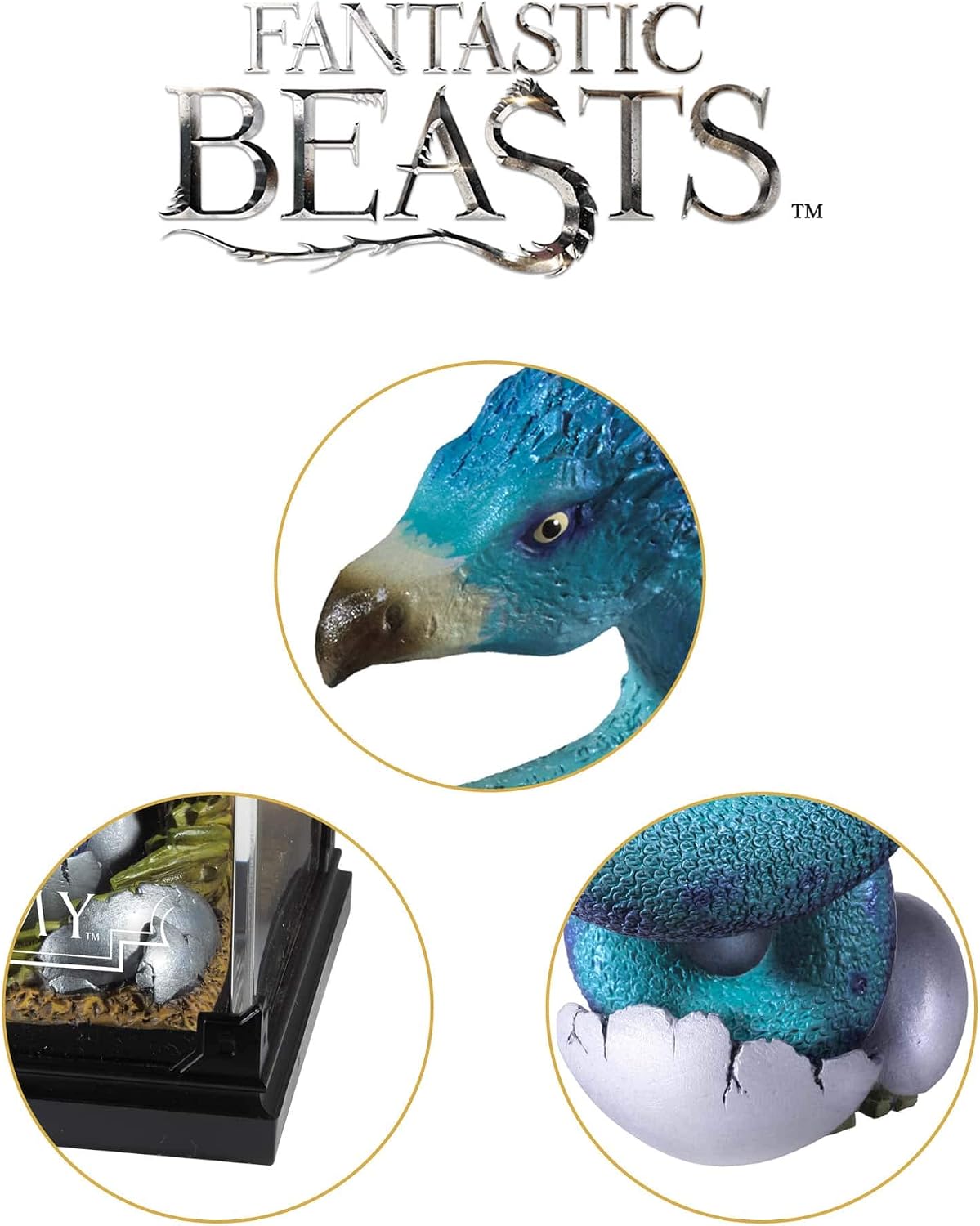 Detalle 1 de The Noble Collection Magical Creatures Occamy-figuur, handbeschilderd diorama