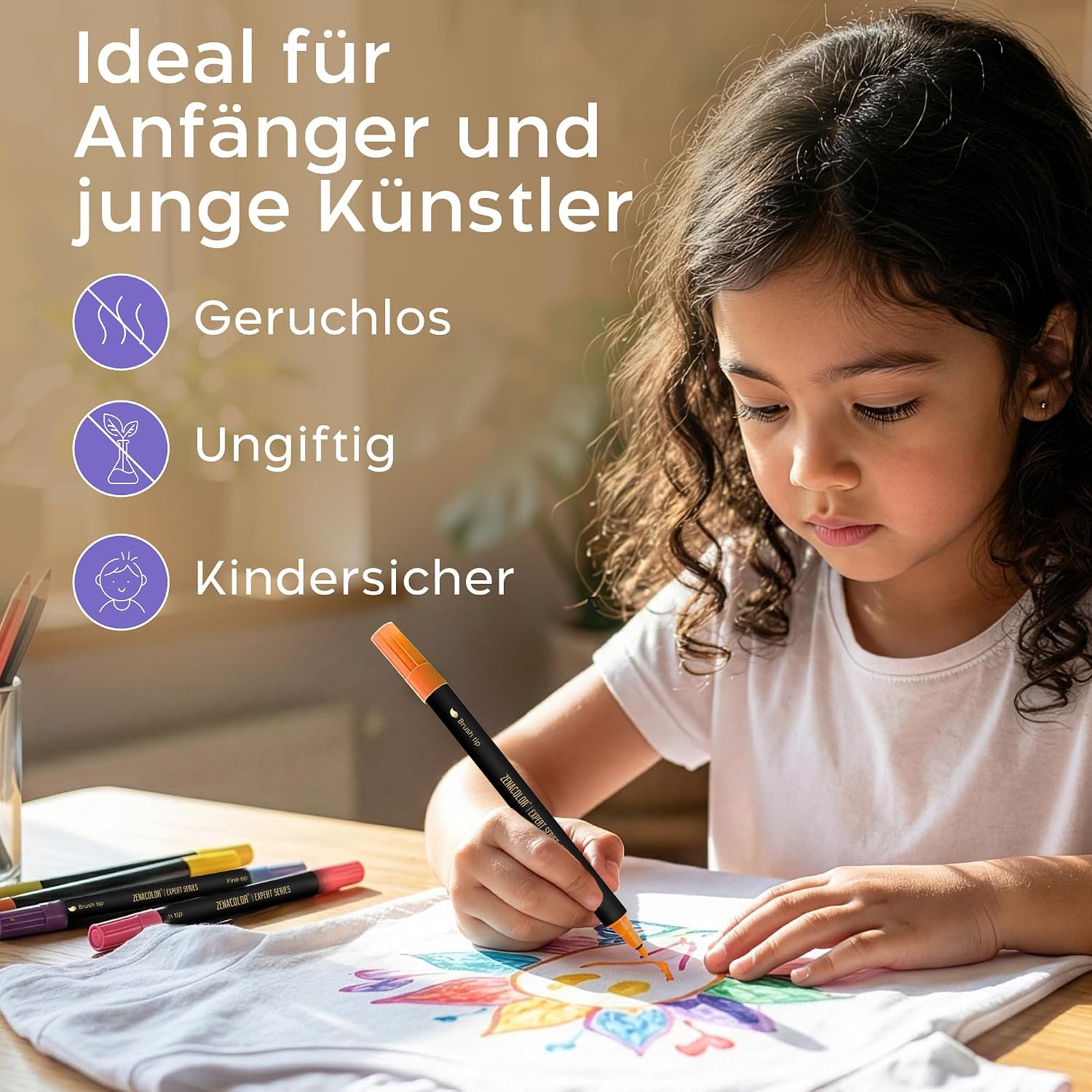 Thumbnail 6 de Zenacolor Textilstifte 26 Farben, waschfest