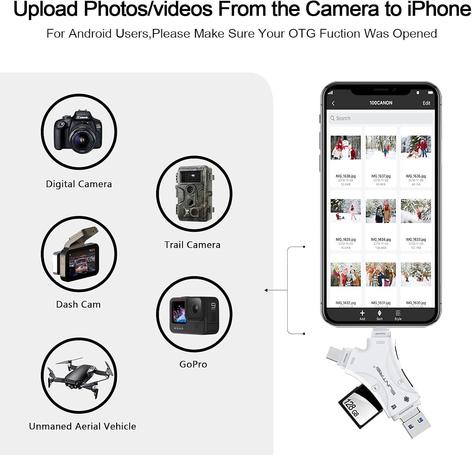 Detalle de SD Card Reader 4-in-1 for iPhone and Android