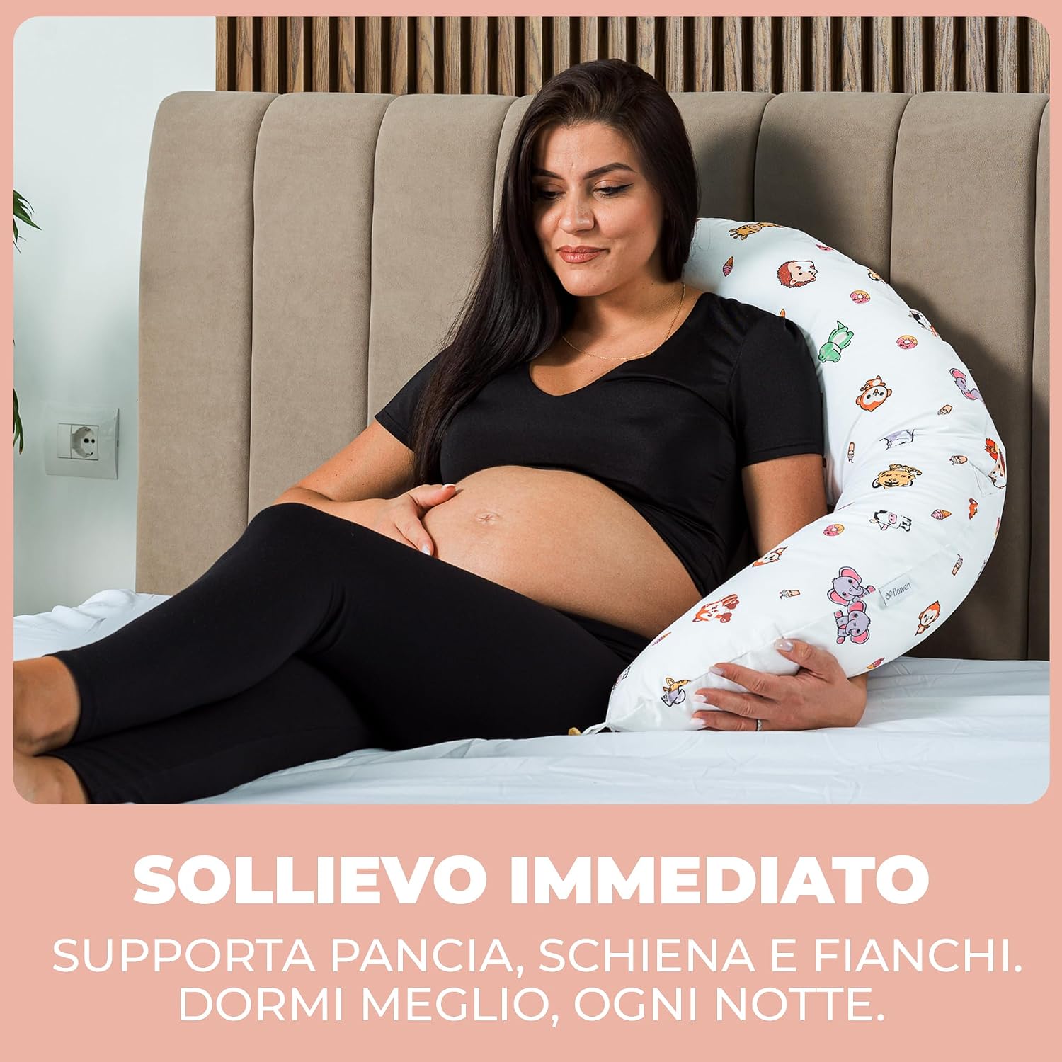 Detalle 2 de Cuscino gravidanza e allattamento per dormire di lato